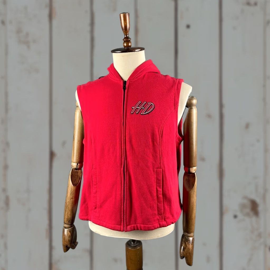 Harley Davidson Harley-Davidson Vest Shirt Mens One Size Orange Polyester Full Zip Pockets Vintage No Size US M / EU 48-50 / 2 - 1 Thumbnail