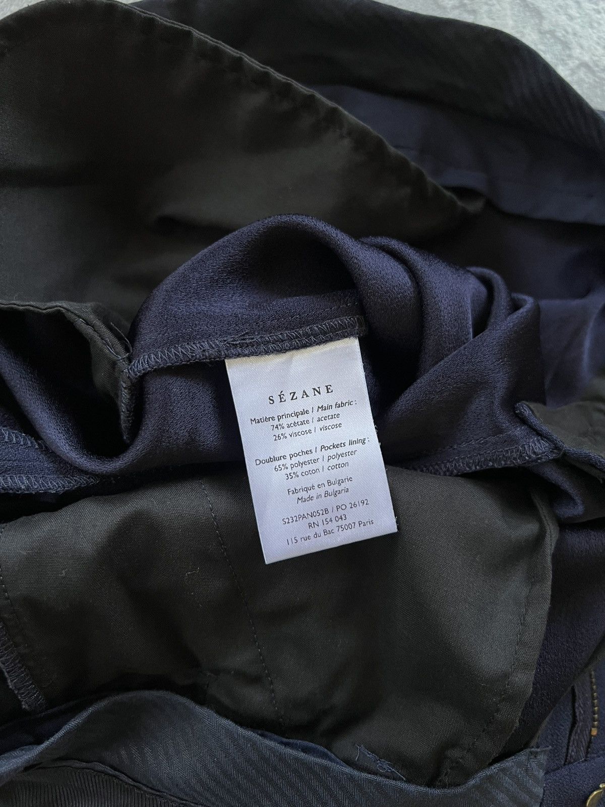 Sezane Sezane Trousers Navy Acetate Skinny Leg Dress Pants Size 36 Size 25" / US 0 / IT 36 - 8 Thumbnail