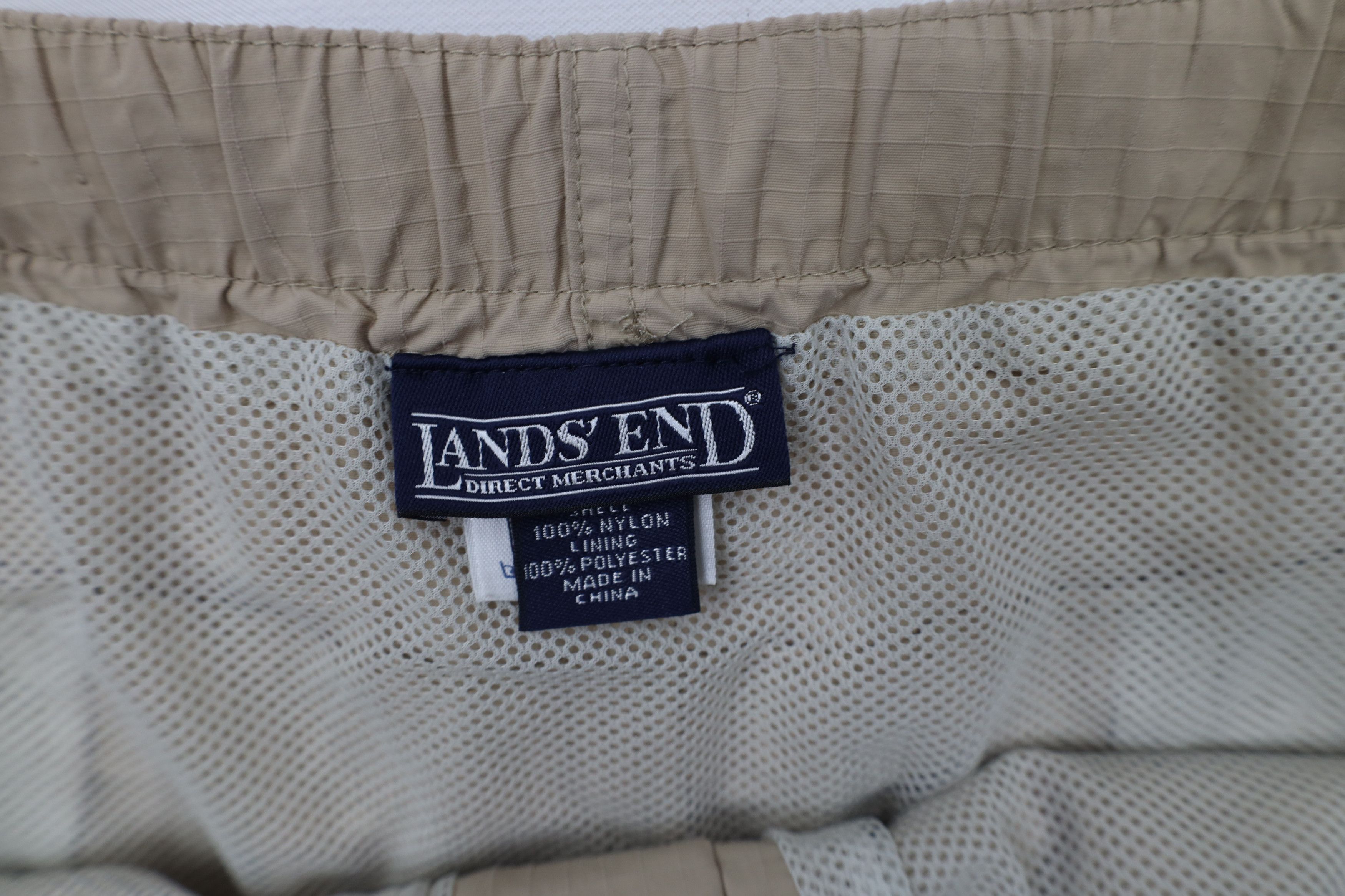 Lands' End × Vintage Vintage 90s Lands End Belted Big Pocket Lined Shorts Beige Size 38" / US 16 / IT 52 - 6 Thumbnail