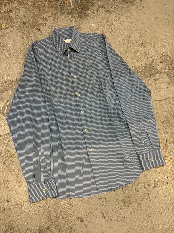 Prada 2000s Prada Blue Gradient Checkered Shirt Size US M / EU 48-50 / 2 - 4 Thumbnail