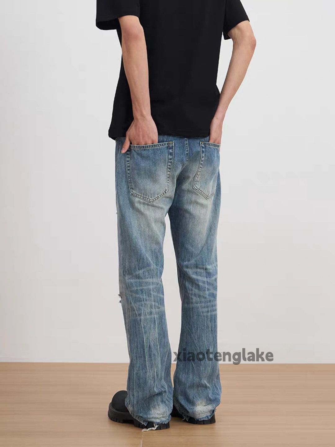 Jean Xz faded distressed ripped damaged hiphop punk jeans Size US 32 / EU 48 - 3 Thumbnail