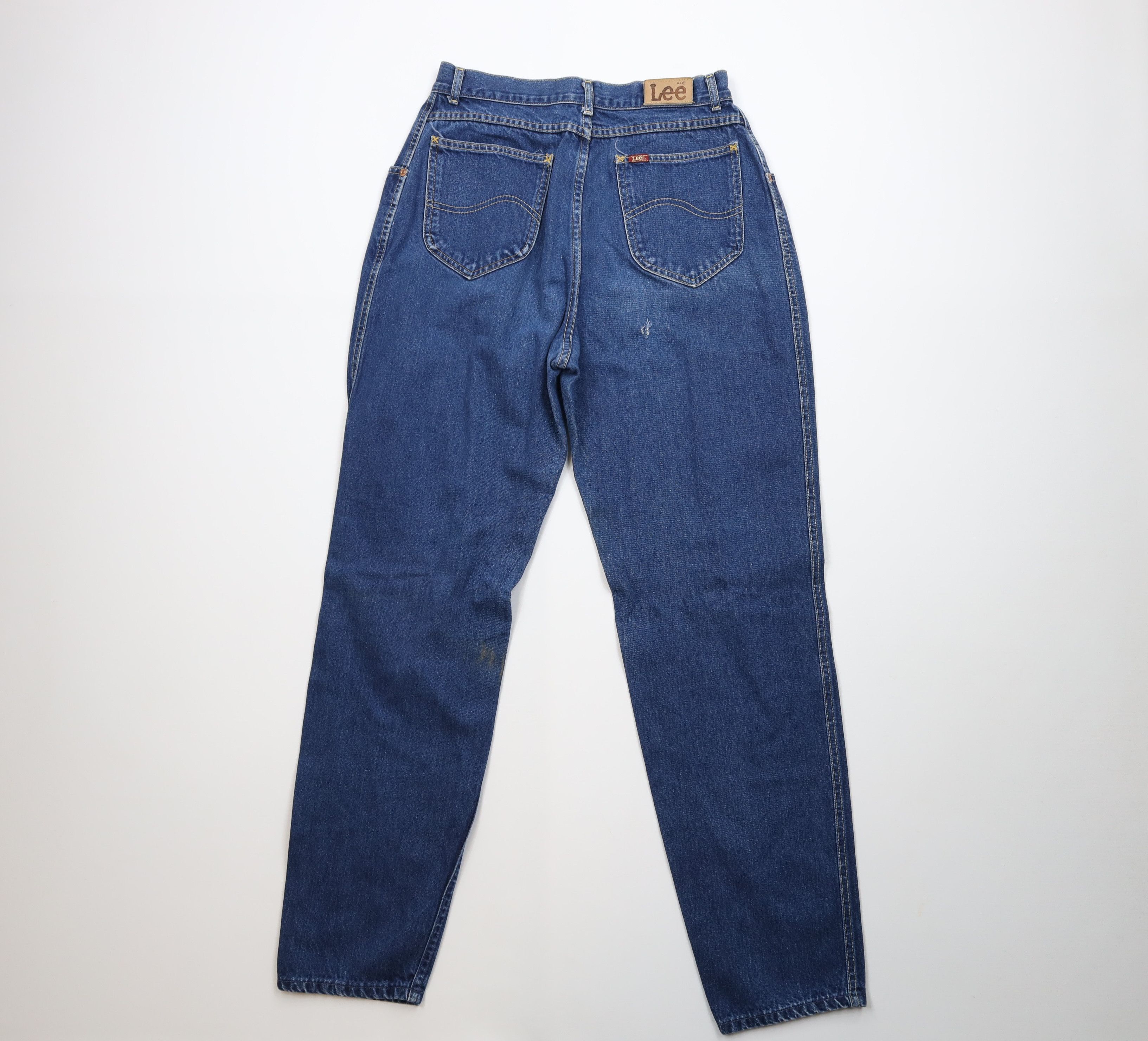Lee Vintage 80s 90s Lee High Waisted Tapered Leg Jeans USA Blue Size 36" / US 14 / IT 50 - 10 Thumbnail