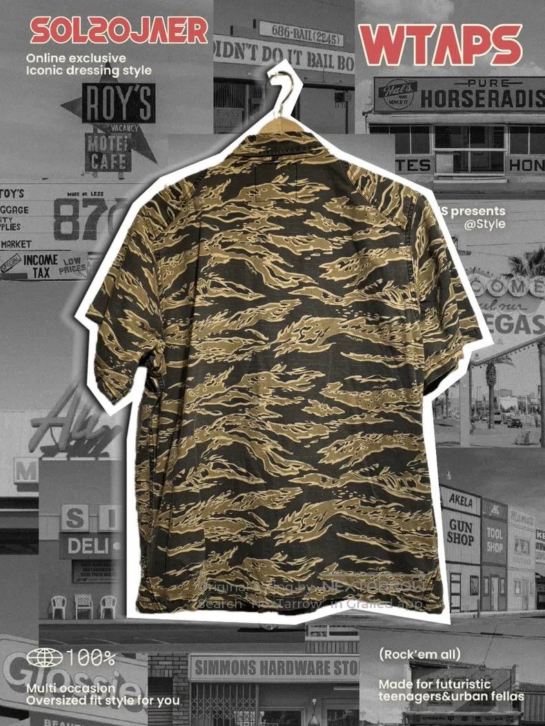 Wtaps Wtaps Tiger print camouflage five pocket short-sleeve shir Size US XL / EU 56 / 4 - 2 Thumbnail
