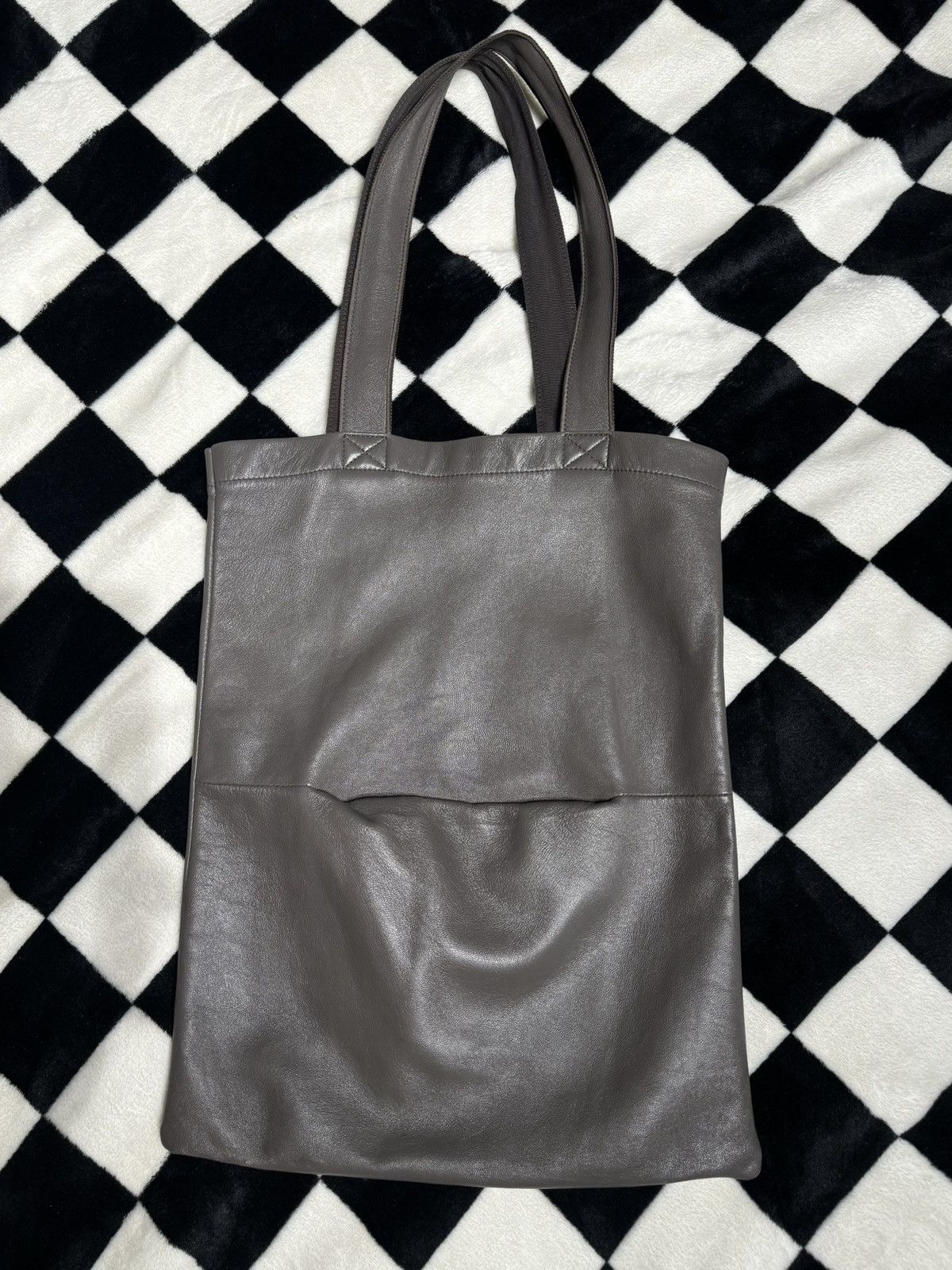Rick Owens LEATHER MAINLINE TOTE BAG DARK DUST Size ONE SIZE - 2 Thumbnail