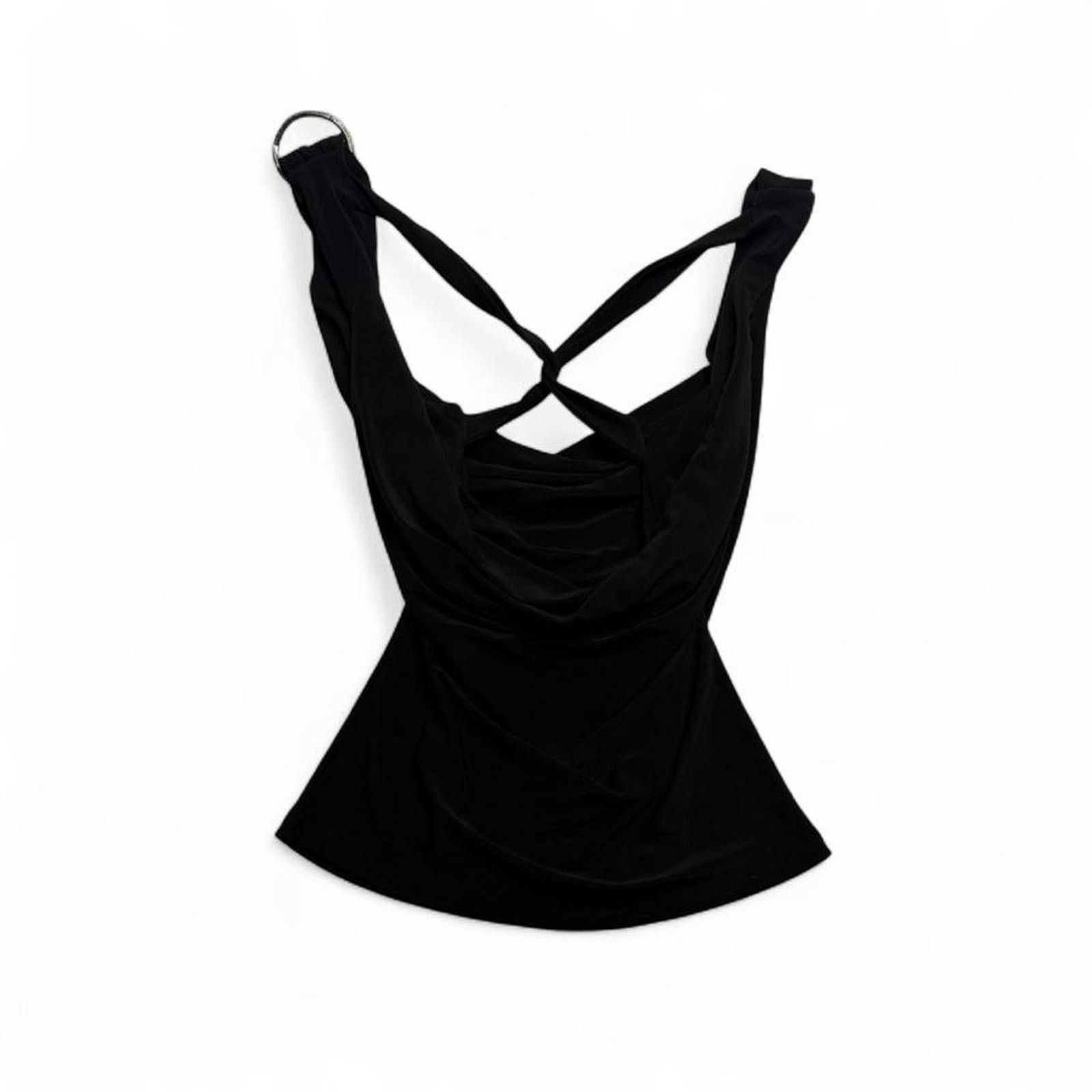 Other Black cowl neck top open back & Mcbling ring shoulder size m Size M / US 6-8 / IT 42-44 - 1 Thumbnail