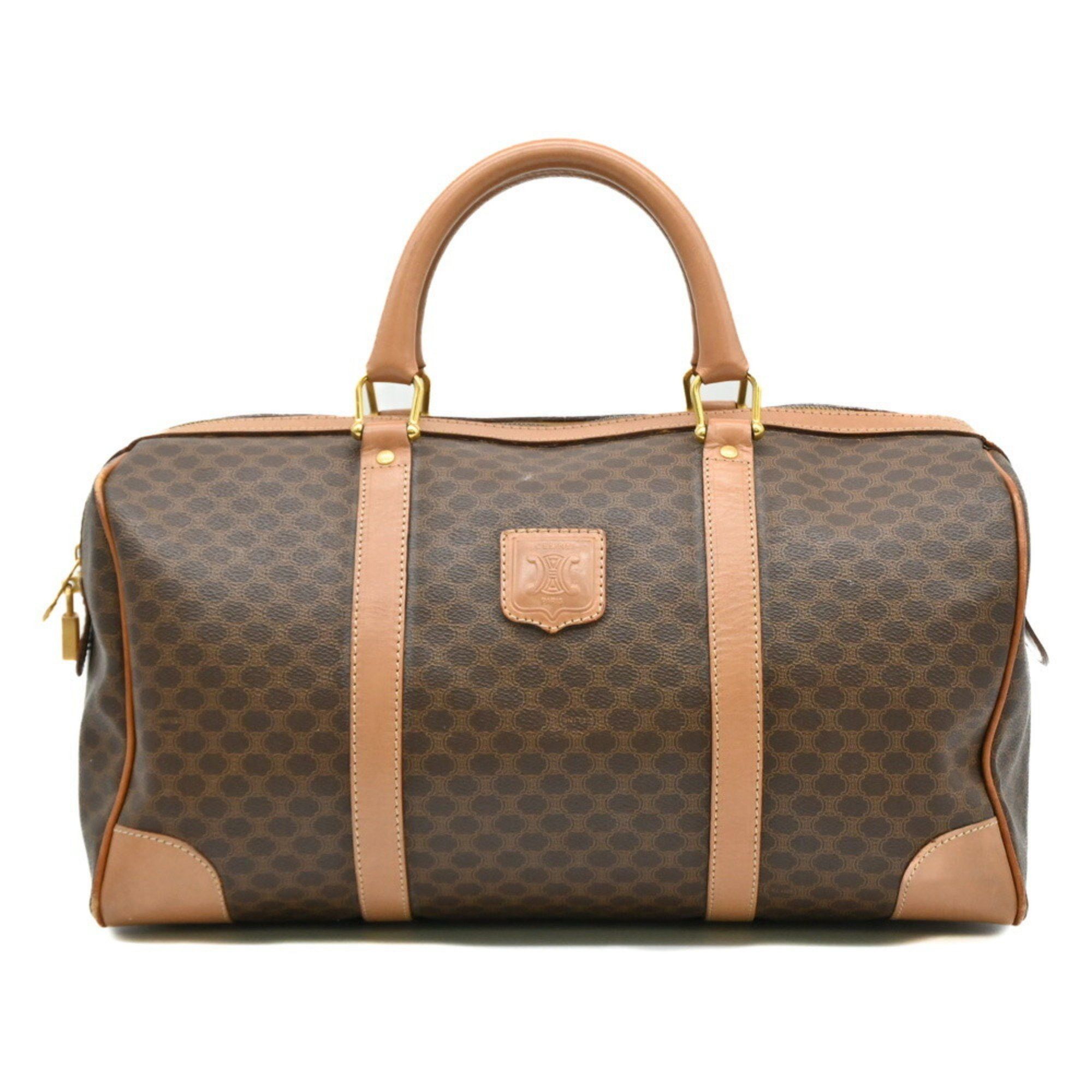 CELINE Macadam Boston Bag Leather Brown