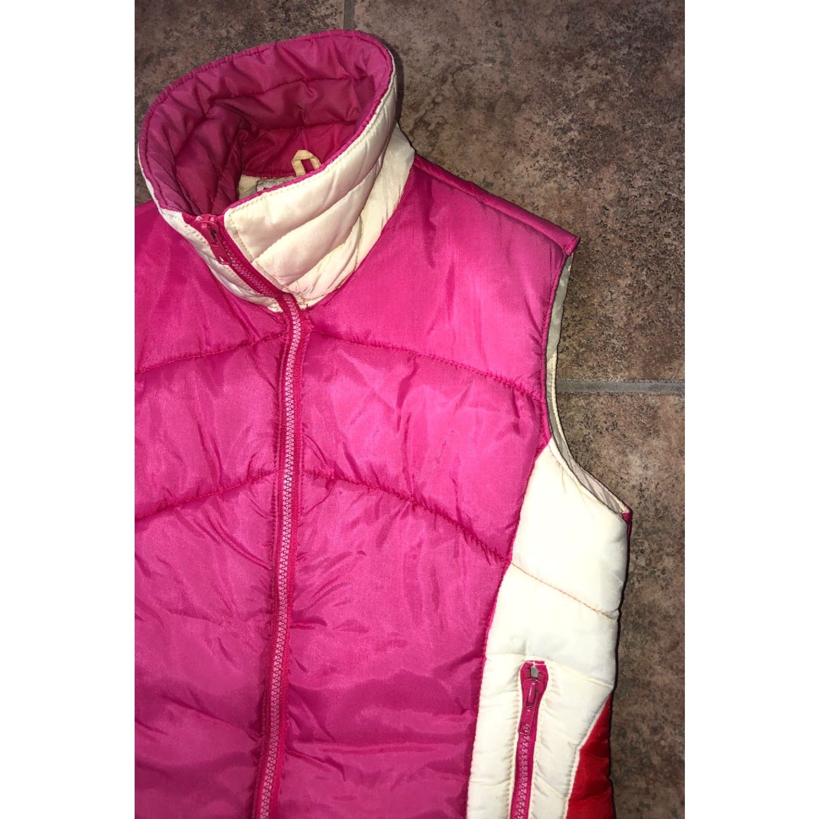 Vintage Compass Point Womens Pink Full Zip Puffer Style Vest M Vest Size M / US 6-8 / IT 42-44 - 2 Thumbnail
