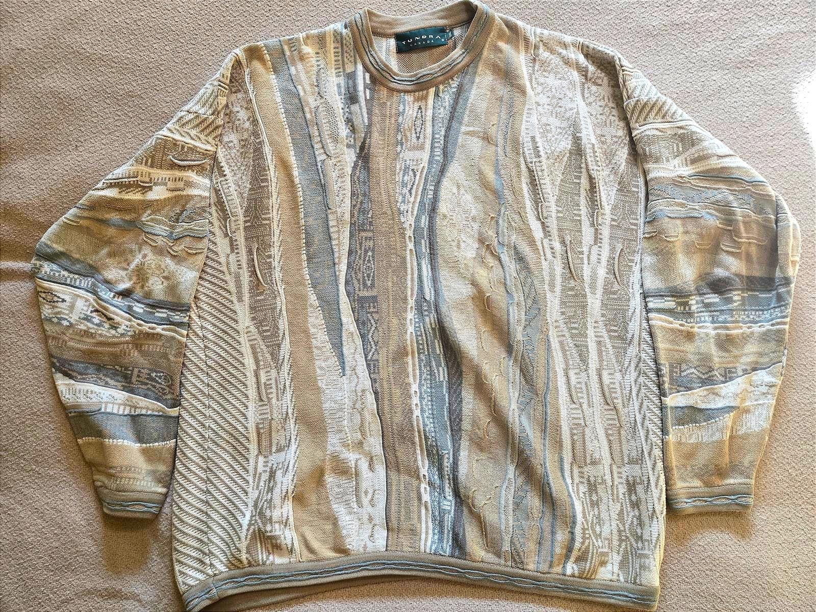 Tundra Tundra Sweater XXL | 90s Textured Knit Neutral Pattern Size US XXL / EU 58 / 5 - 3 Thumbnail
