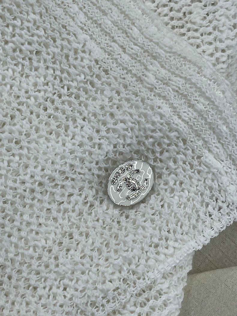Chanel Chanel Beach Series White Pocket Knitted Vest Size XS / US 0-2 / IT 36-38 - 3 Thumbnail