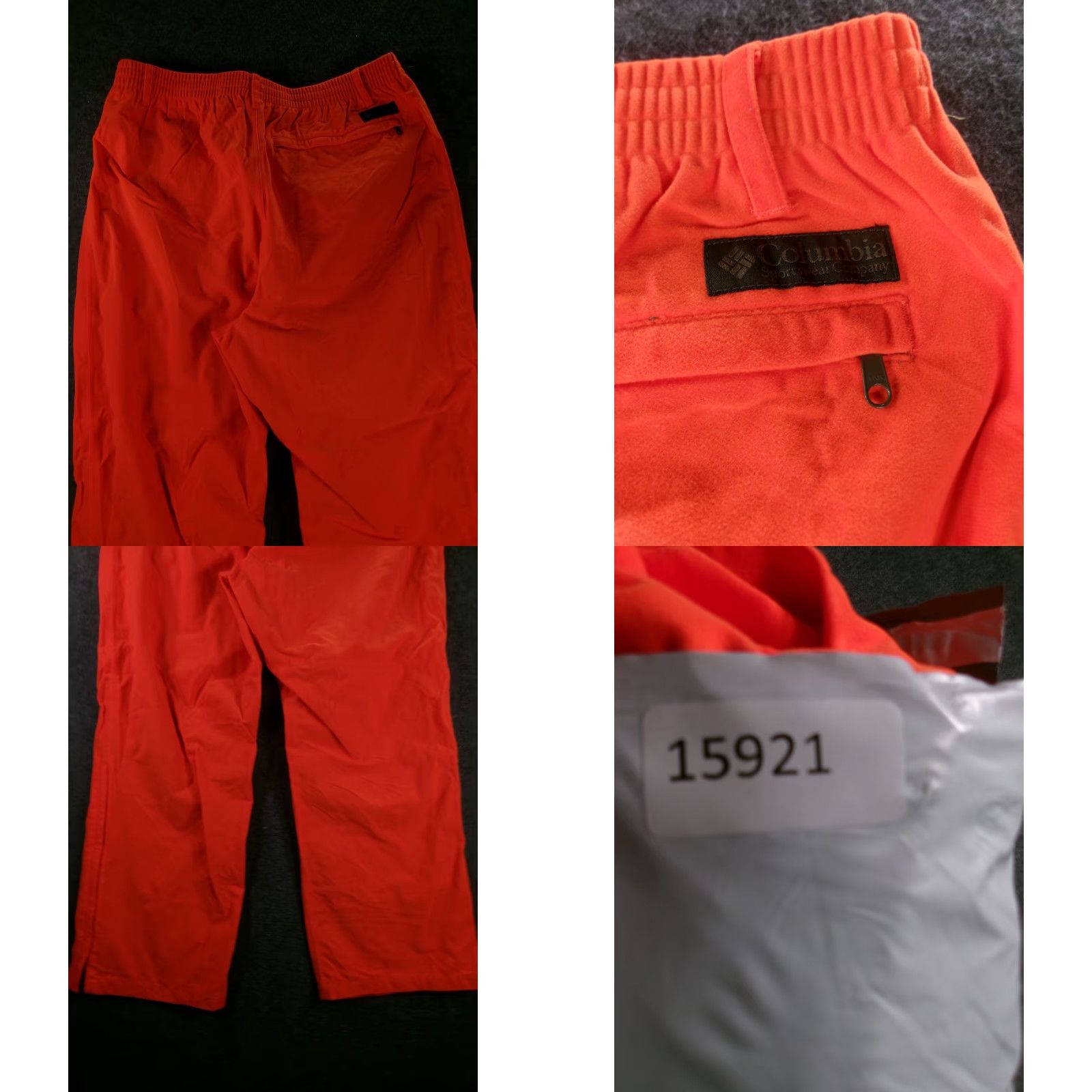 Vintage Columbia Pants Mens XL Orange Packable Elastic Waist Zip Pocket Outdoor Hiking Size US 36 / EU 52 - 9 Thumbnail