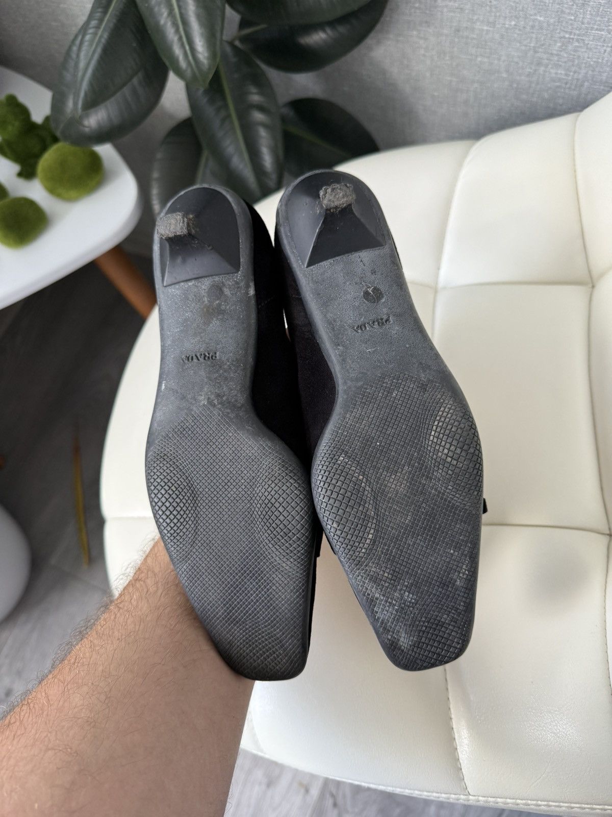 Prada Prada Kitten Heel Pumps Silver Buckle Black Suede Flats Size US 6.5 / IT 36.5 - 18 Thumbnail