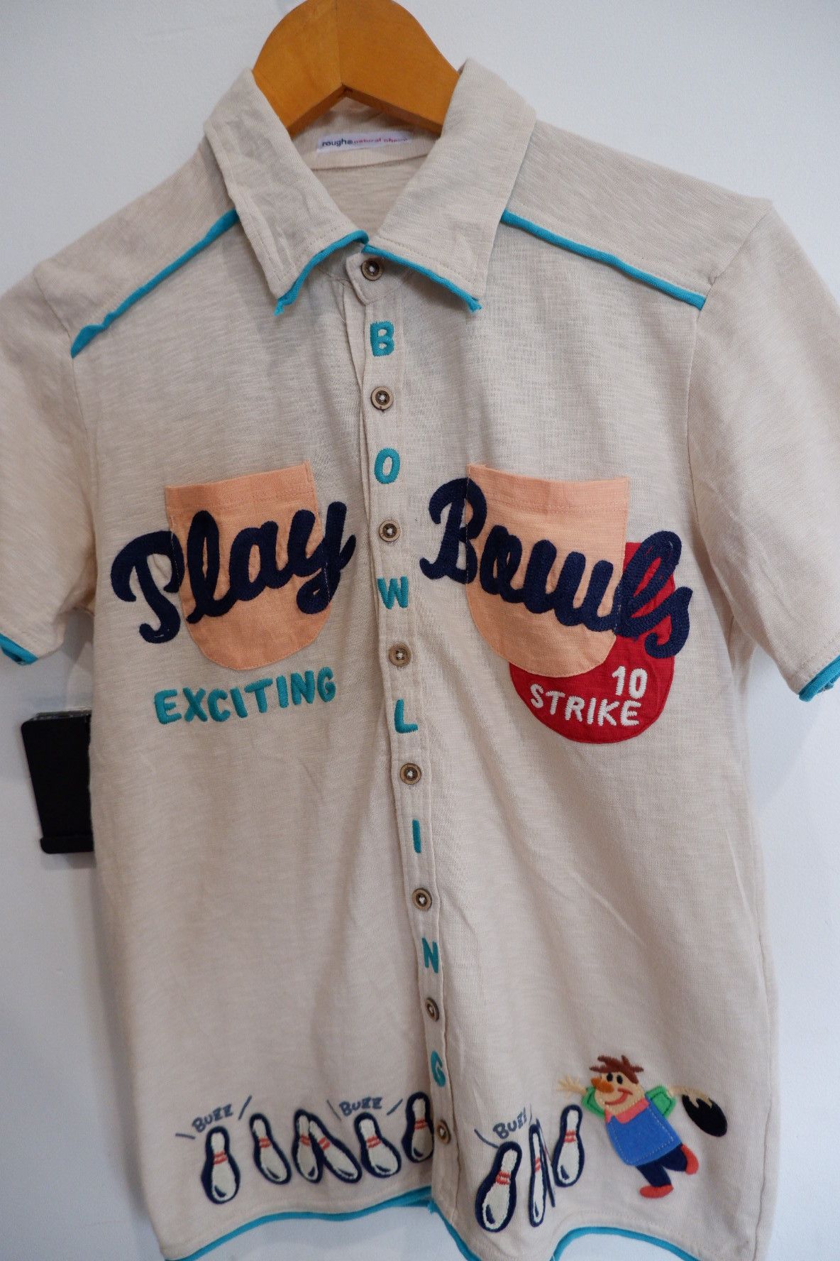 45rpm × Hysteric Glamour × Japanese Brand Vintage Rough Japan Embroidered Bowling Shirts Size US S / EU 44-46 / 1 - 3 Thumbnail