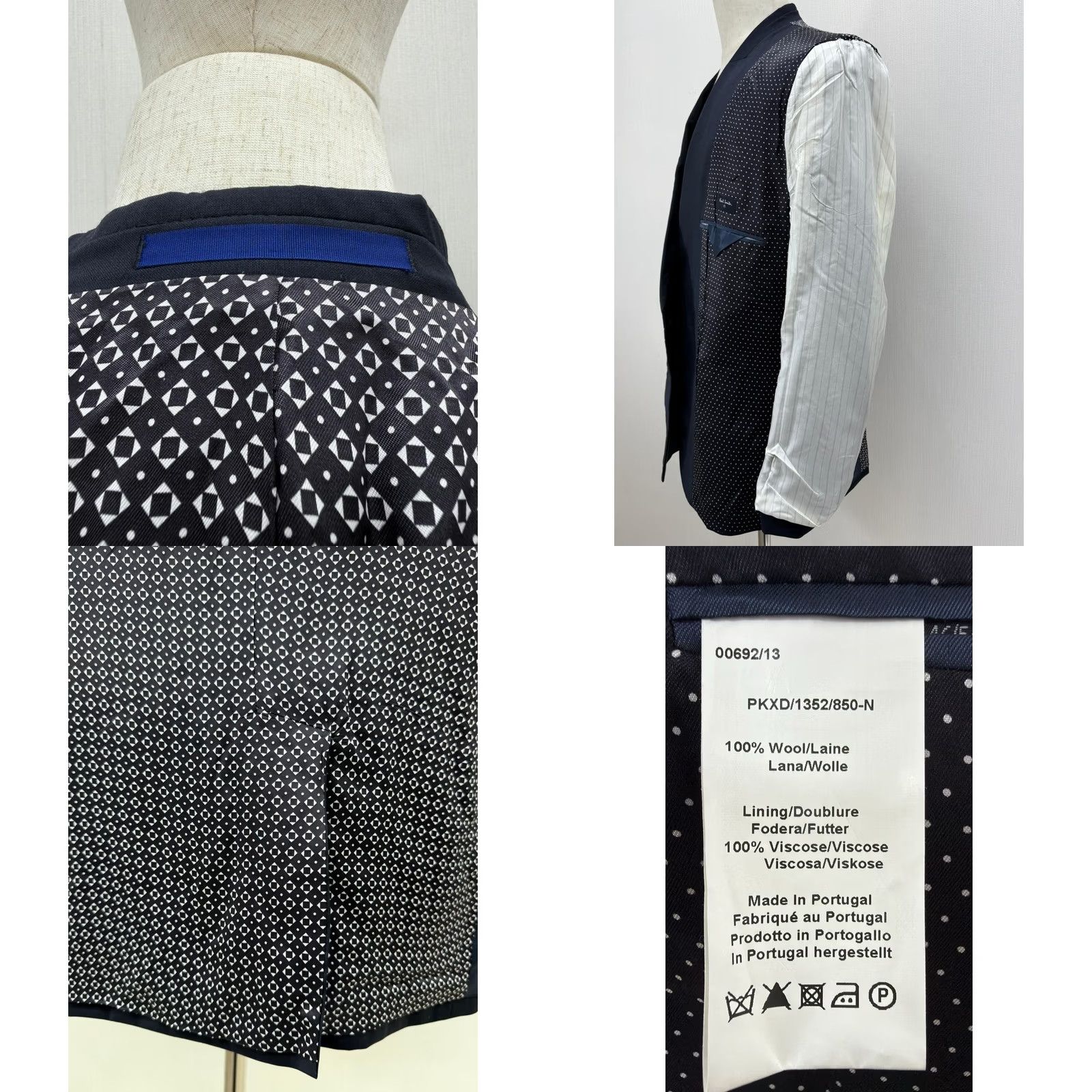 Paul Smith VINTAGE Paul Smith Blazer Mens XL Blue Wool 90s Single-Breasted Notch Notch Lapel Structured Formal Casual Jacket - Blackout Full Title Size 46R - 10 Thumbnail