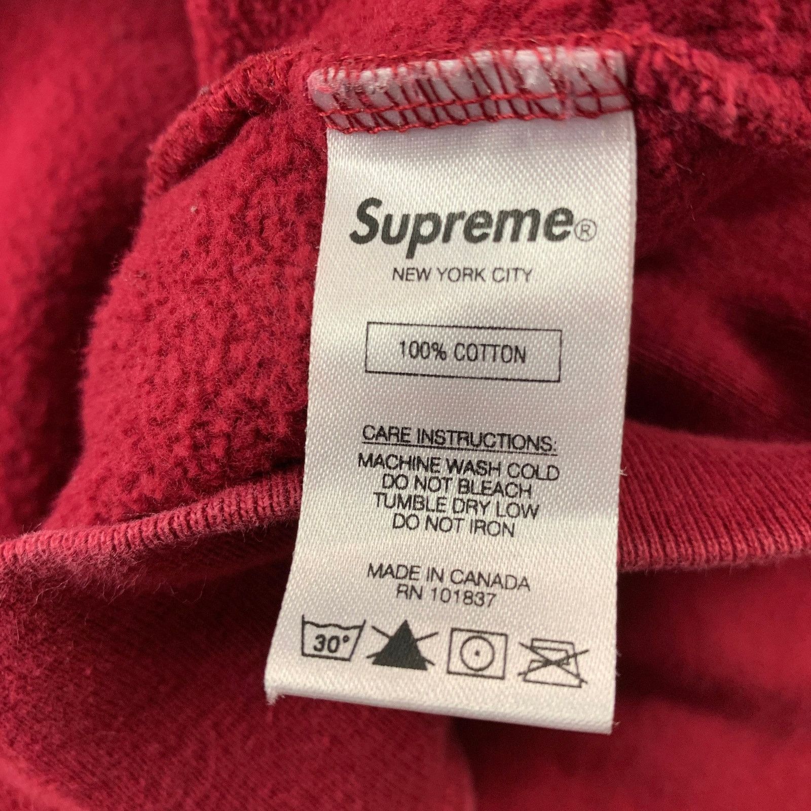 Supreme SUPREME M Burgundy Gold Embroidery Cotton Hoodie Sweatshirt Size US M / EU 48-50 / 2 - 9 Thumbnail