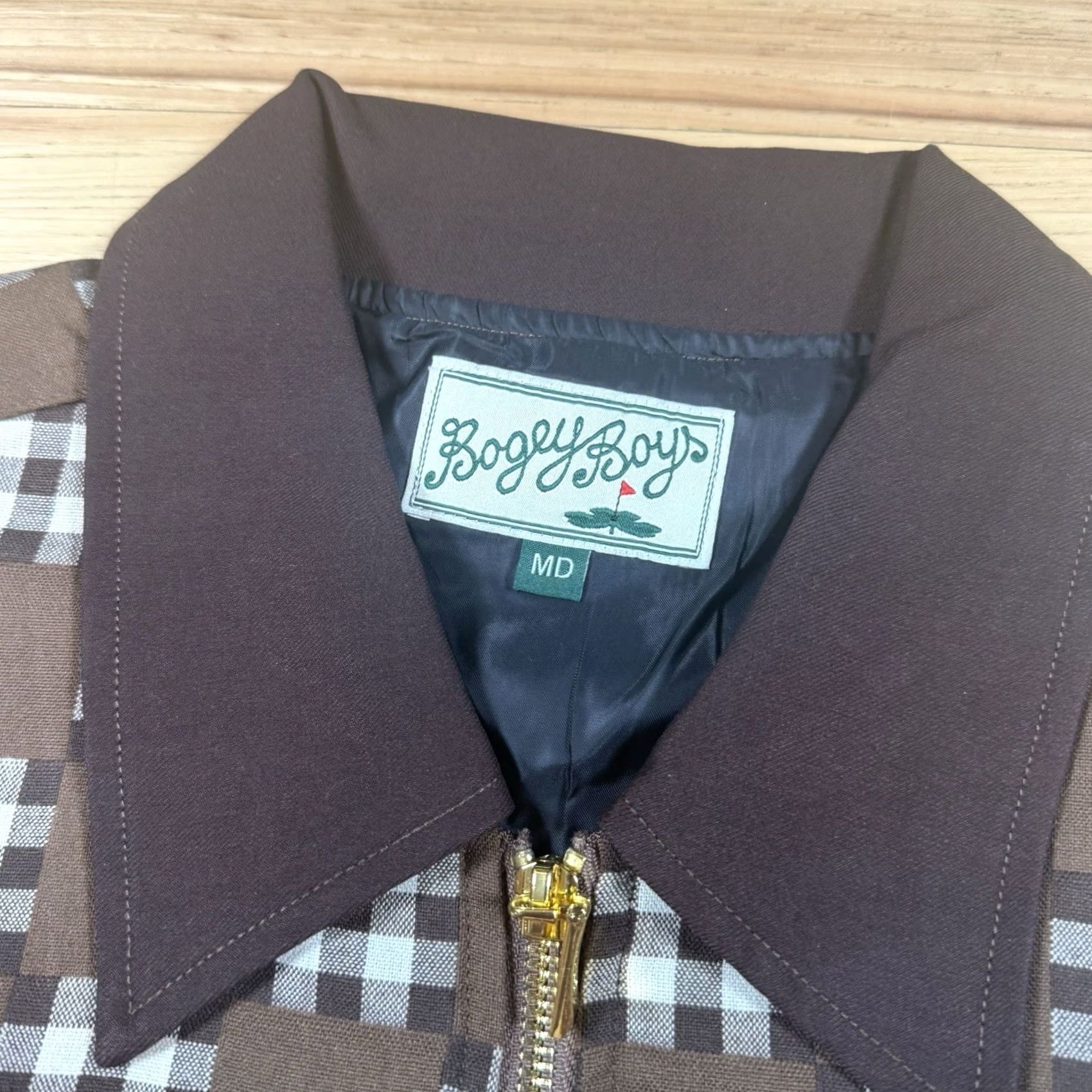 Vintage Bogey Boys Brown Check Full Zip Bomber Jacket Mens M NWOT Size US M / EU 48-50 / 2 - 5 Thumbnail