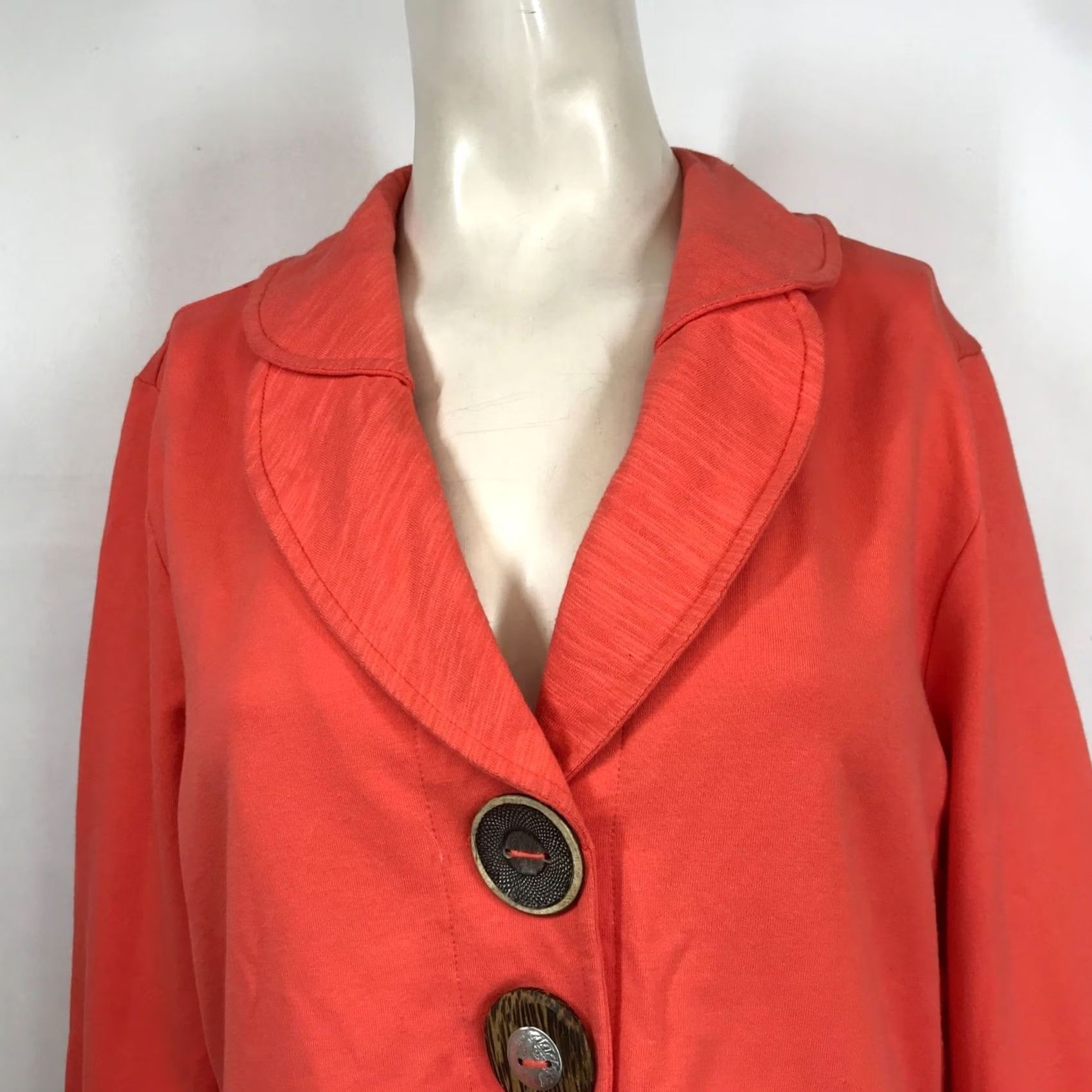 Vintage NEON BUDDHA Jacket Button Up Long Sleeve Orange Womens M BOHO ART TO WEAR Size M / US 6-8 / IT 42-44 - 2 Thumbnail