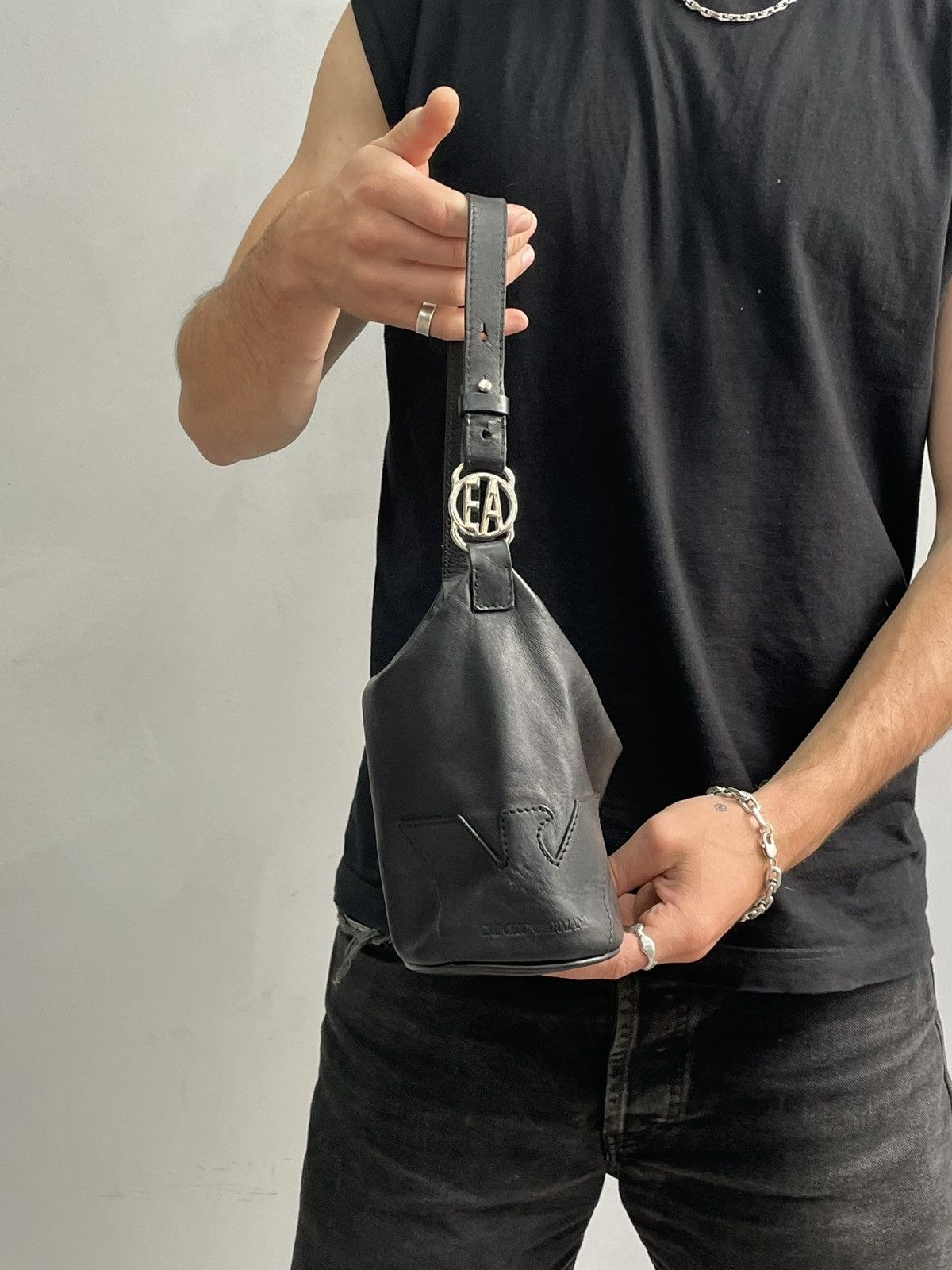 Emporio Armani Rare avant garde Emporio Armani leather bag y2k Size ONE SIZE - 2 Thumbnail