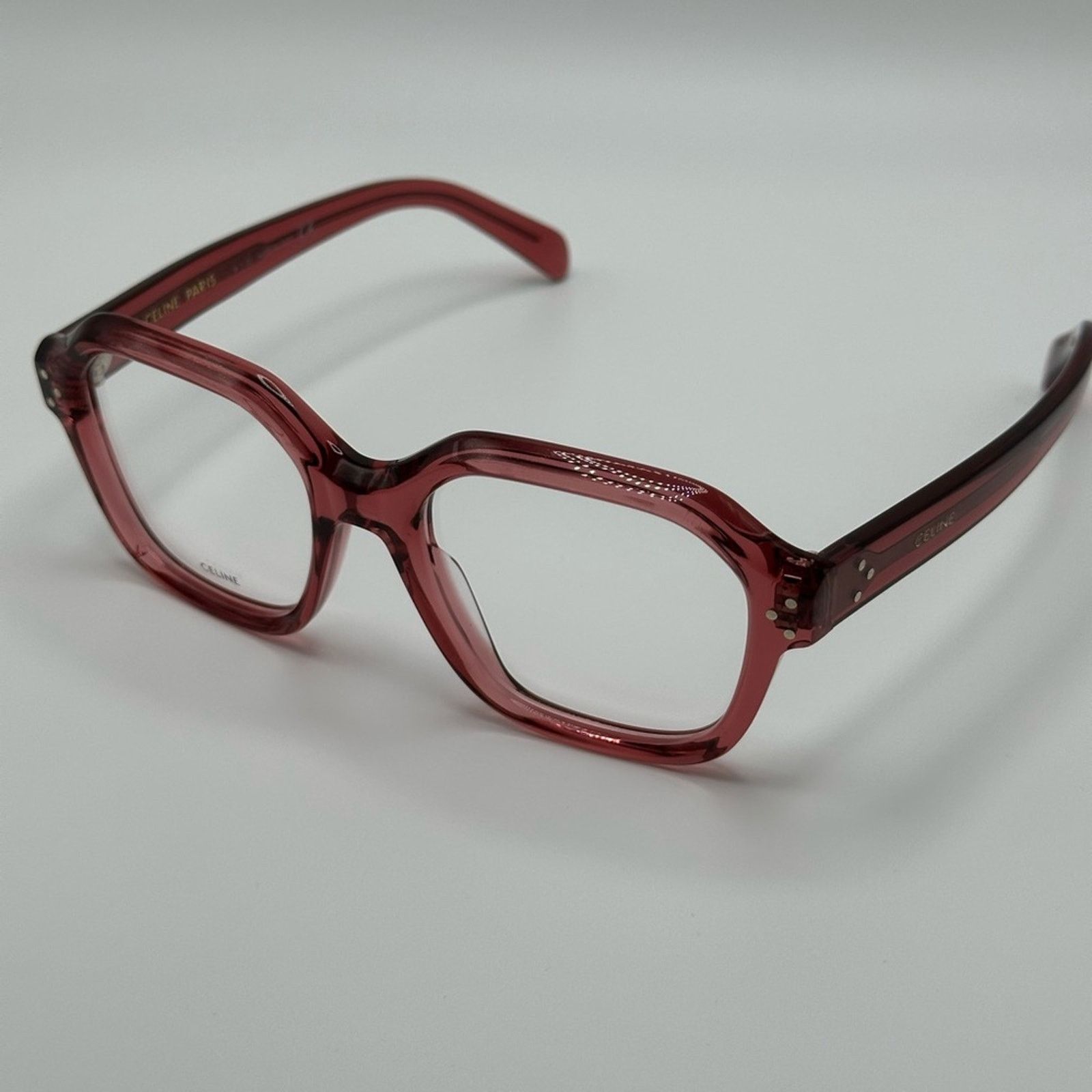 Celine Celine Eyeglasses CL50096I 74 Shiny Transparent Terracotta Size ONE SIZE - 3 Thumbnail