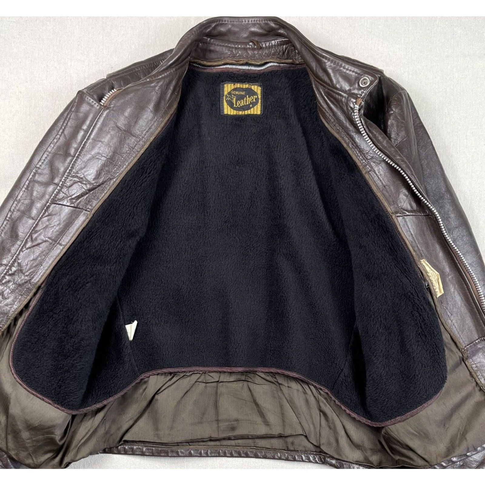 Vintage VINTAGE Leather Motorcycle Jacket Cafe Racer Coat Sz 42 Brown Lined Men USA Cafe Racer Motorcycle Jacket 90s Mens Size US XS / EU 42 / 0 - 2 Thumbnail
