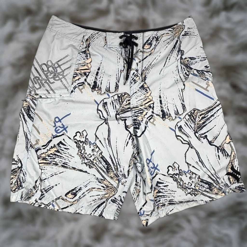 Hurley VINTAGE Hurley Board Shorts Men 36 Blue VTG Floral Y2K 90s Spring 2008 Swim Trunks Beach Tropical Hawaiian Mens Size US 36 / EU 52 - 1 Thumbnail