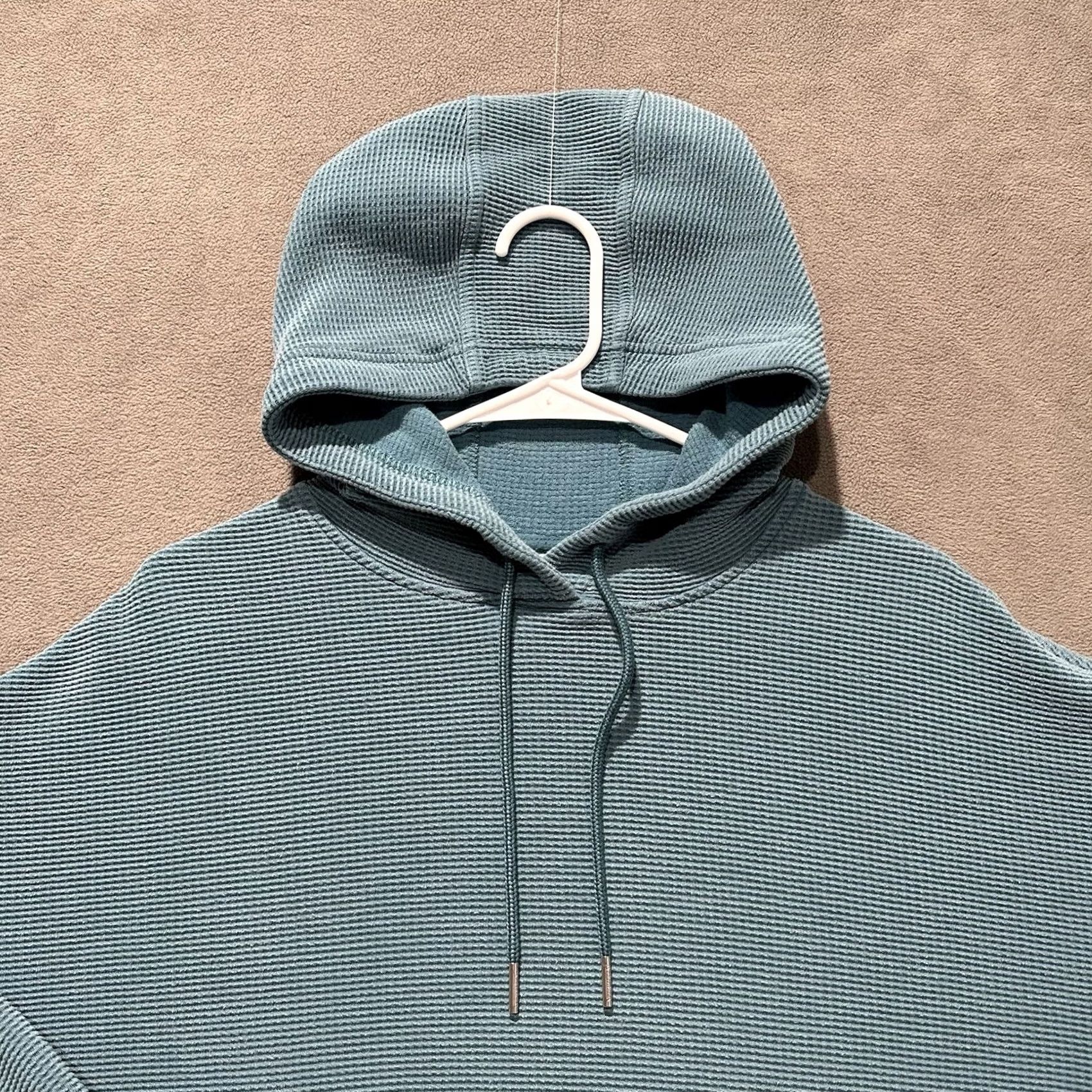 Athleta Athleta Hoodie Womens Large Teal Blue Pullover Hooded Hand Drawstring Crew Neck Activewear Running & Jogging, Walking Knit Cotton, Lyocell Size L / US 10 / IT 46 - 3 Thumbnail