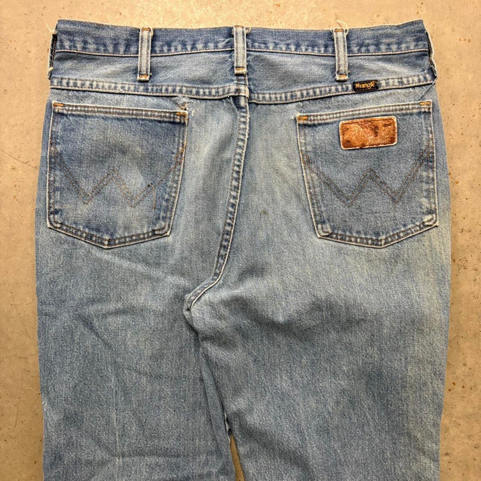 Vintage × Wrangler Crazy Vintage 90s Wrangler Bootcut Flared Faded Denim Jeans Size US 34 / EU 50 - 5 Thumbnail