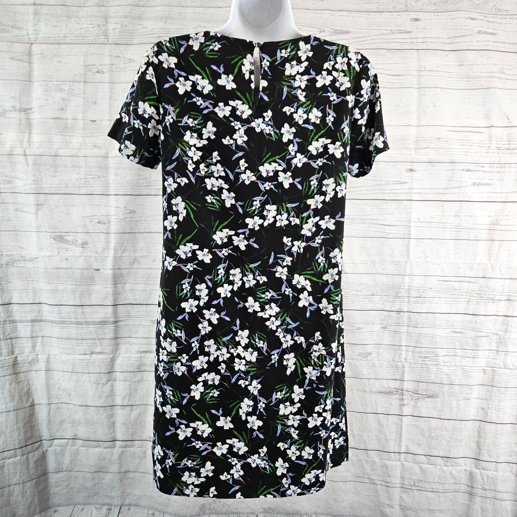 Banana Republic Banana Republic Dress Womens Sz 2 Multicolor Floral Short Sleeve Shift ガ Size 26" / US 2 / IT 38 - 4 Thumbnail