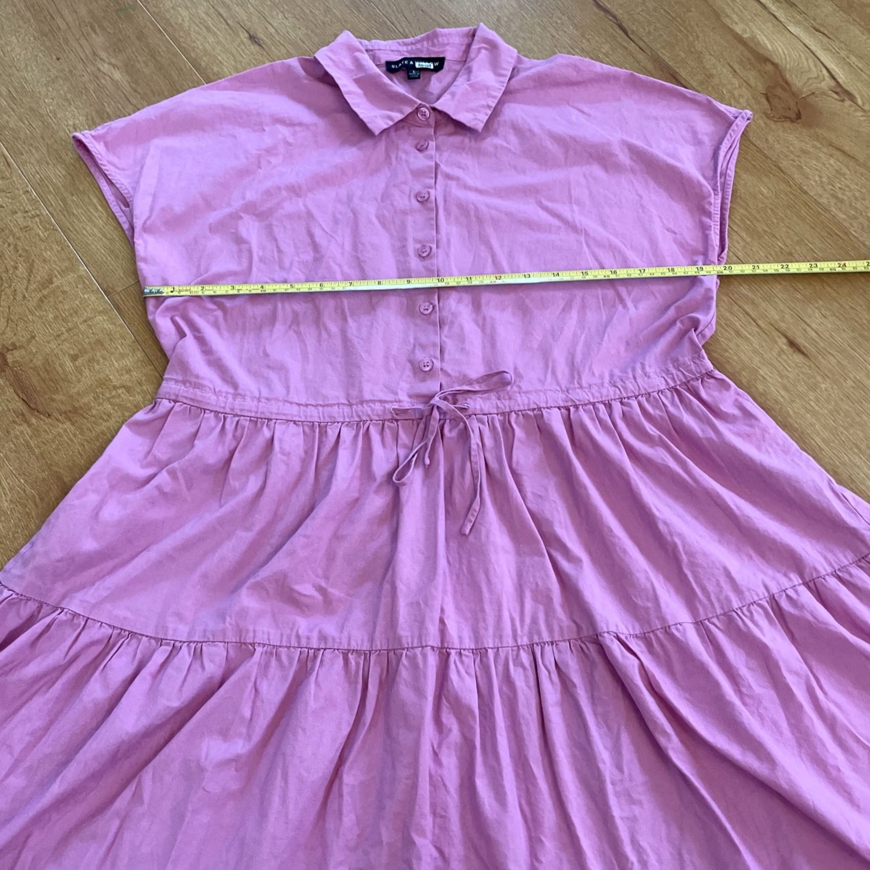 Vintage Slate & Willow Shirt Dress Endless Oversized Pink Sleeveless Button Up Drawstring L Women Size L / US 10 / IT 46 - 6 Thumbnail