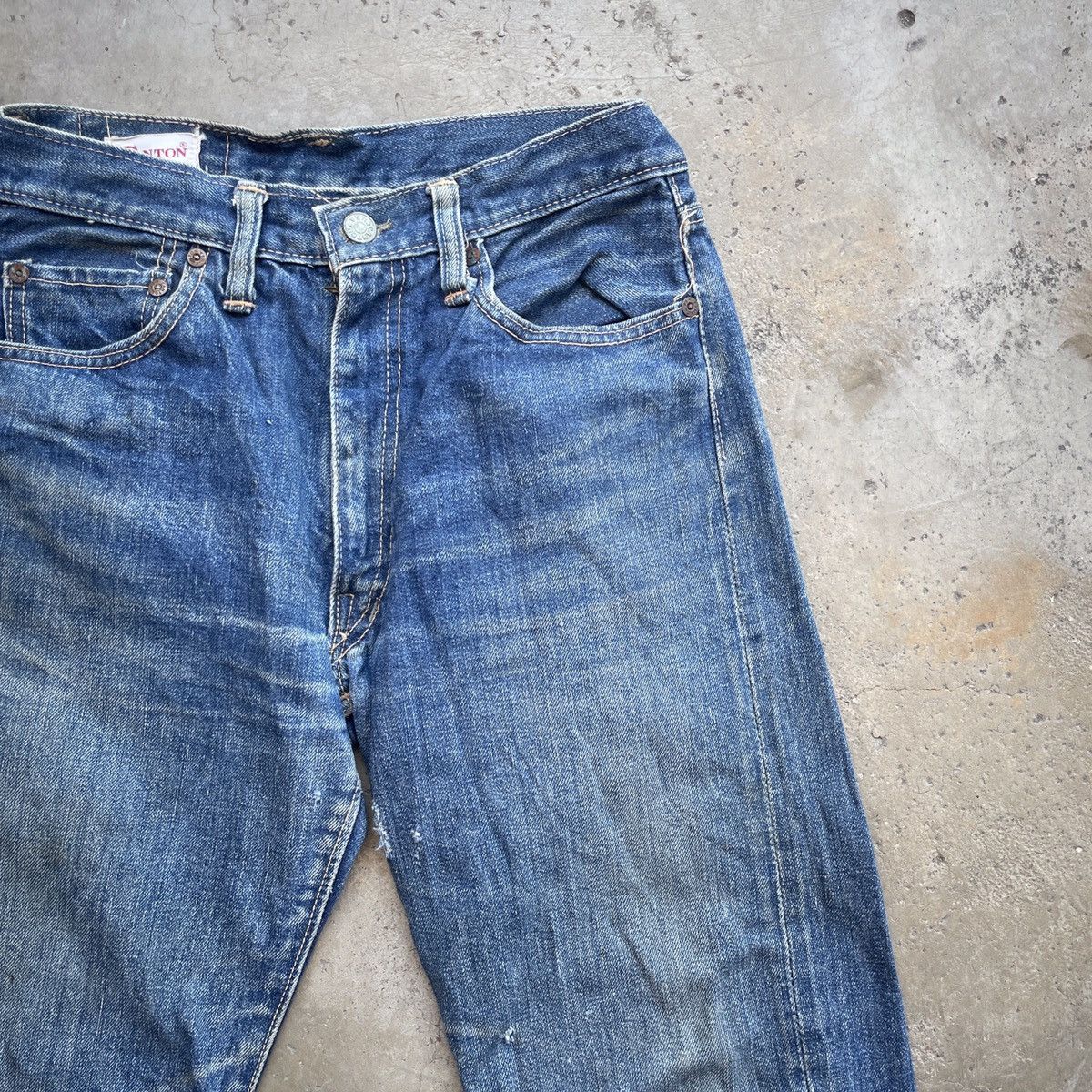 Vintage Vintage 90s Canton Distressed Denim Jeans Size US 28 / EU 44 - 2 Thumbnail