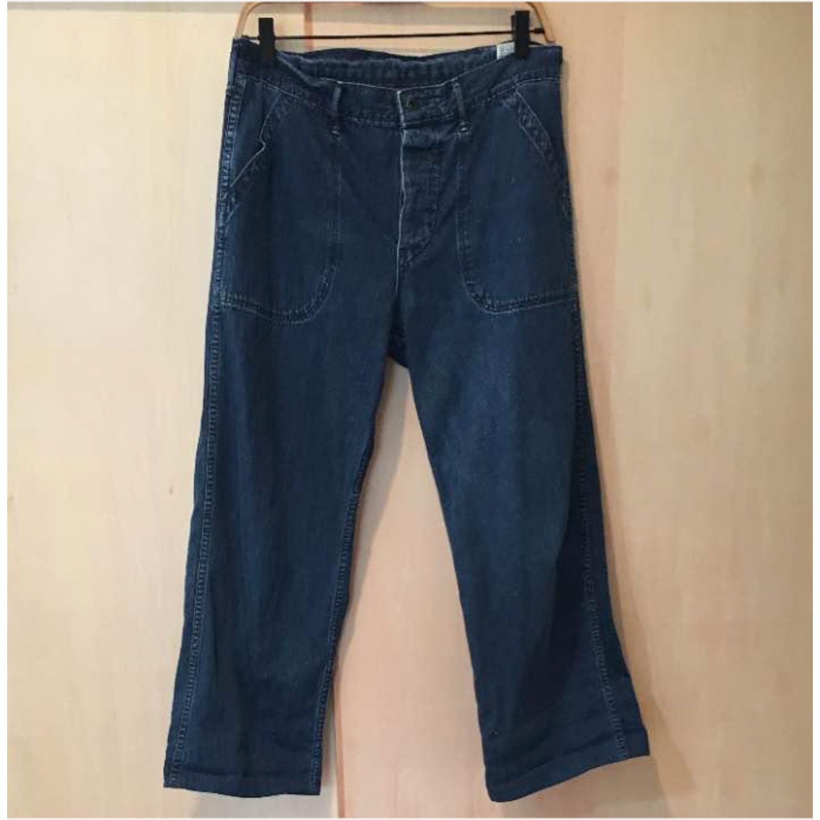 Orslow orSlow Indigo Nep Denim Fatigue Pants – Size 2 – Button Fly Size US 30 / EU 46 - 1 Thumbnail