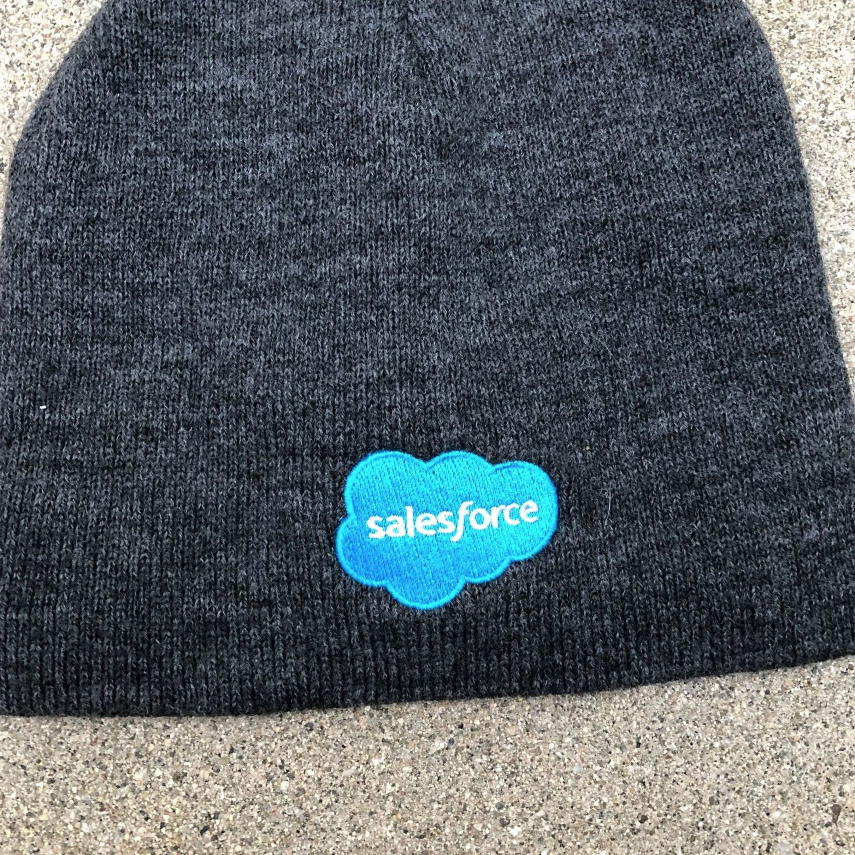 Vintage SALESFORCE Beanie Hat One Size Grey Company Employee Cap Unisex Size ONE SIZE - 3 Thumbnail