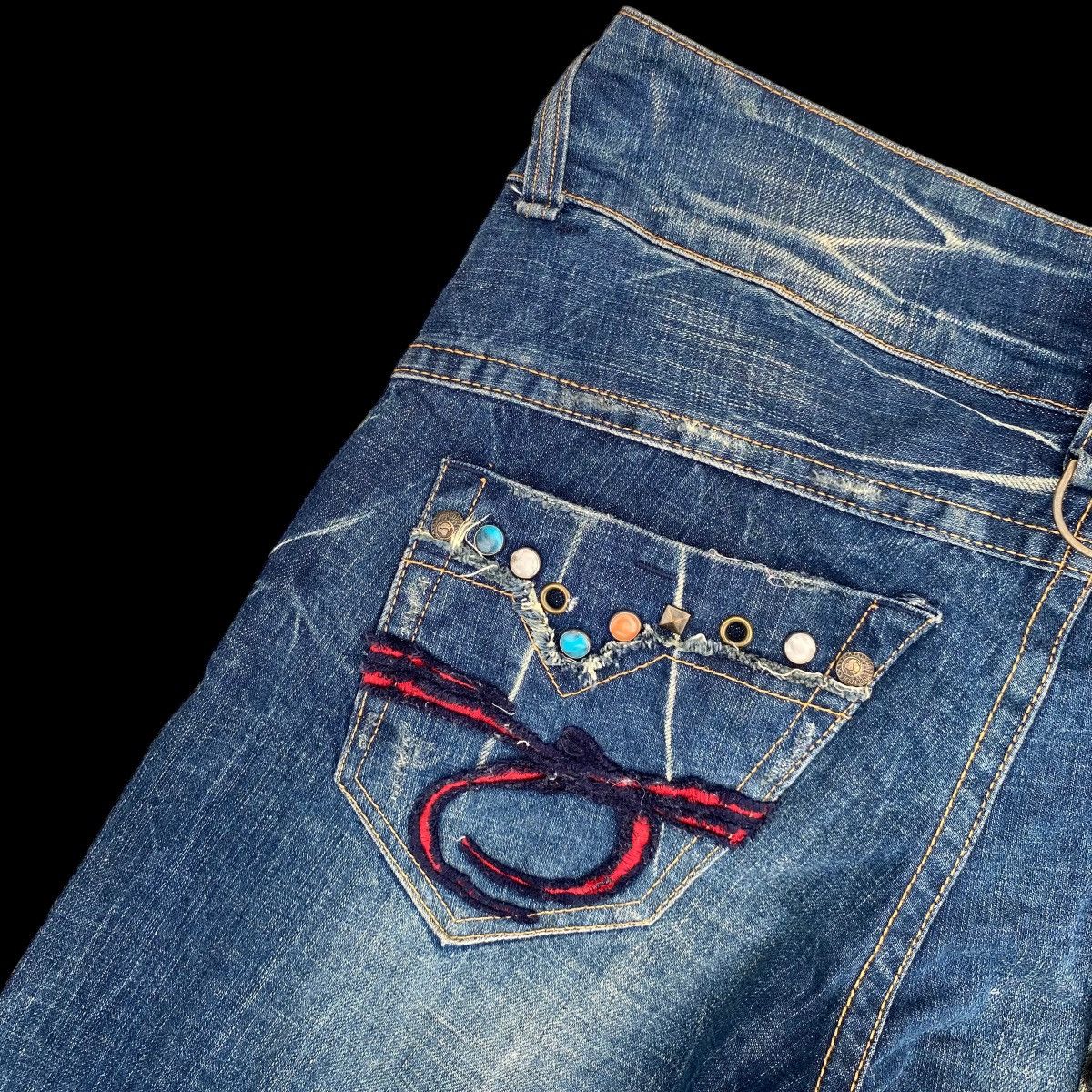Japanese Brand × Vintage Lightning⚡️Red pepper Rooted Denim Jeans Size US 35 - 12 Thumbnail