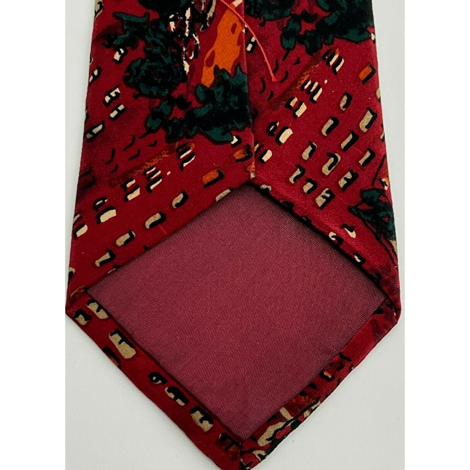 Other Jerry J Garcia Red Abstract 100% Silk Necktie Neck Tie Size ONE SIZE - 2 Thumbnail