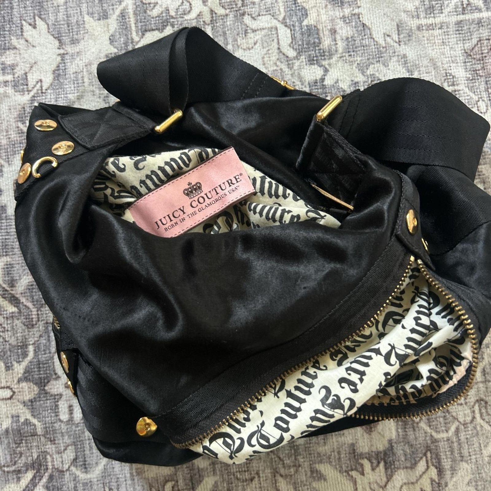 Juicy Couture Authentic y2k Juicy Couture black nylon shoulder bag Size ONE SIZE - 3 Thumbnail