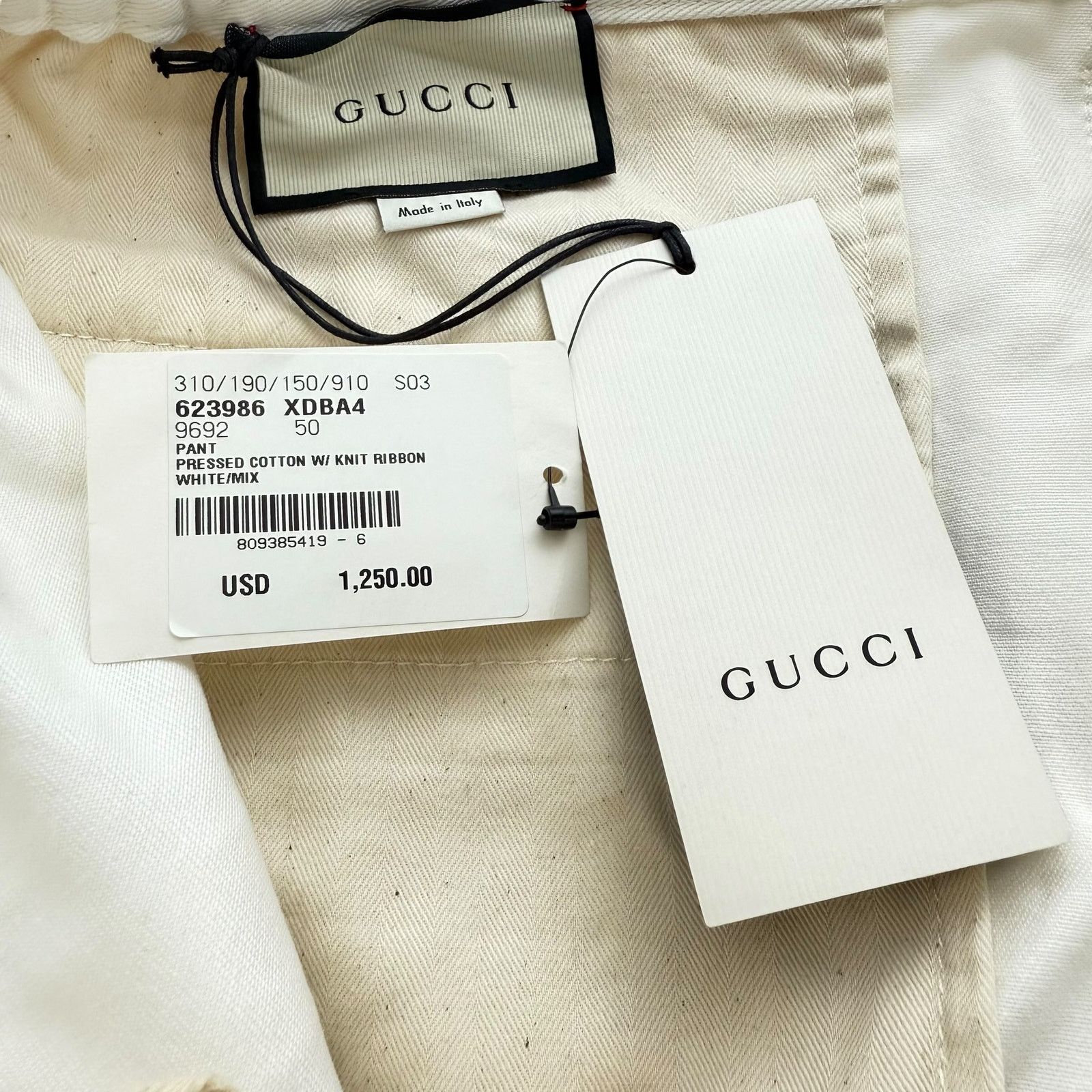 Gucci New Gucci Off White Canvas Pressed Cotton Cargo Pants 50 Size US 36 / EU 52 - 8 Thumbnail