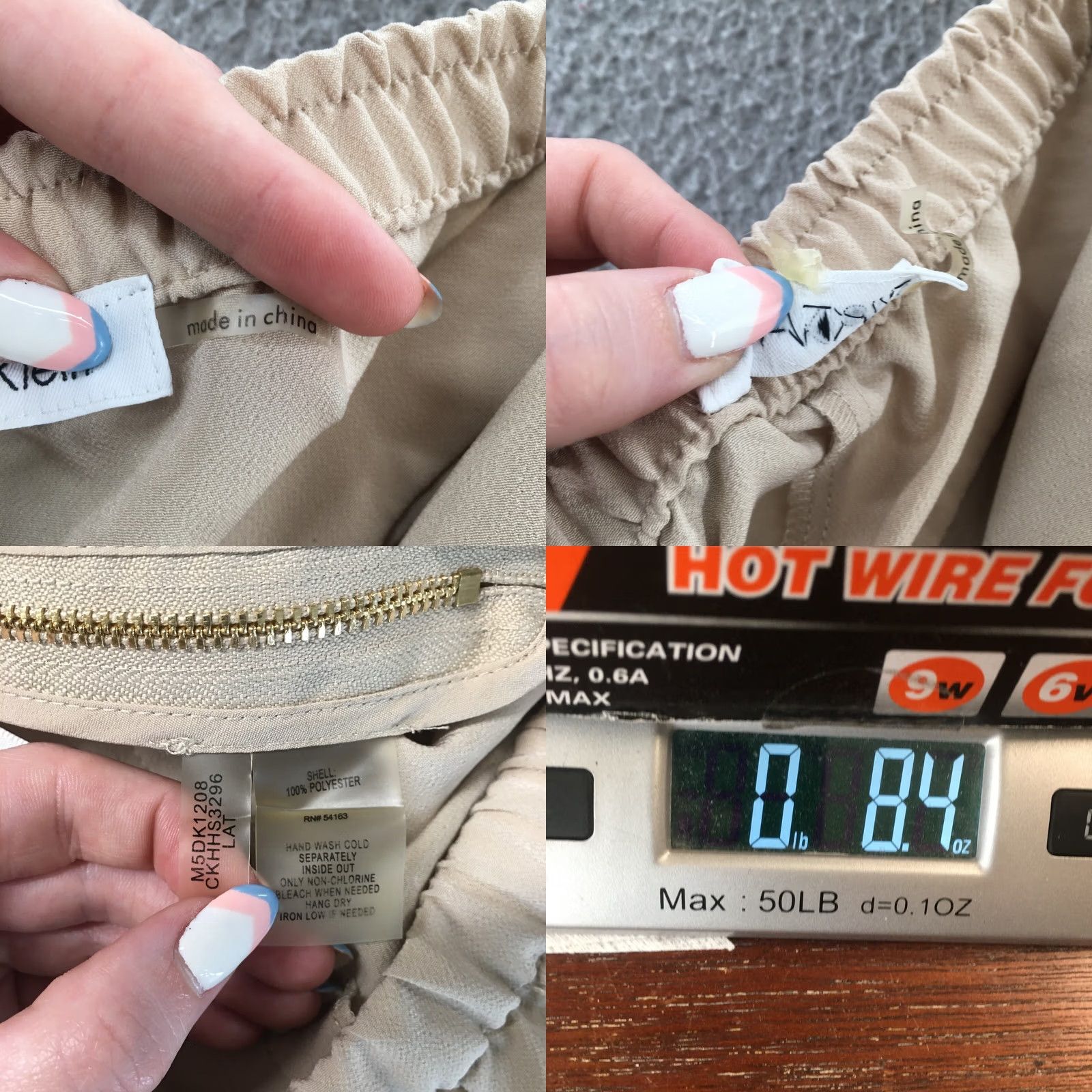 Calvin Klein Calvin Klein Dress Pants Womens Beige Pleated Front Zip Dress Pants Size 24" / US 00 / IT 34 - 10 Thumbnail