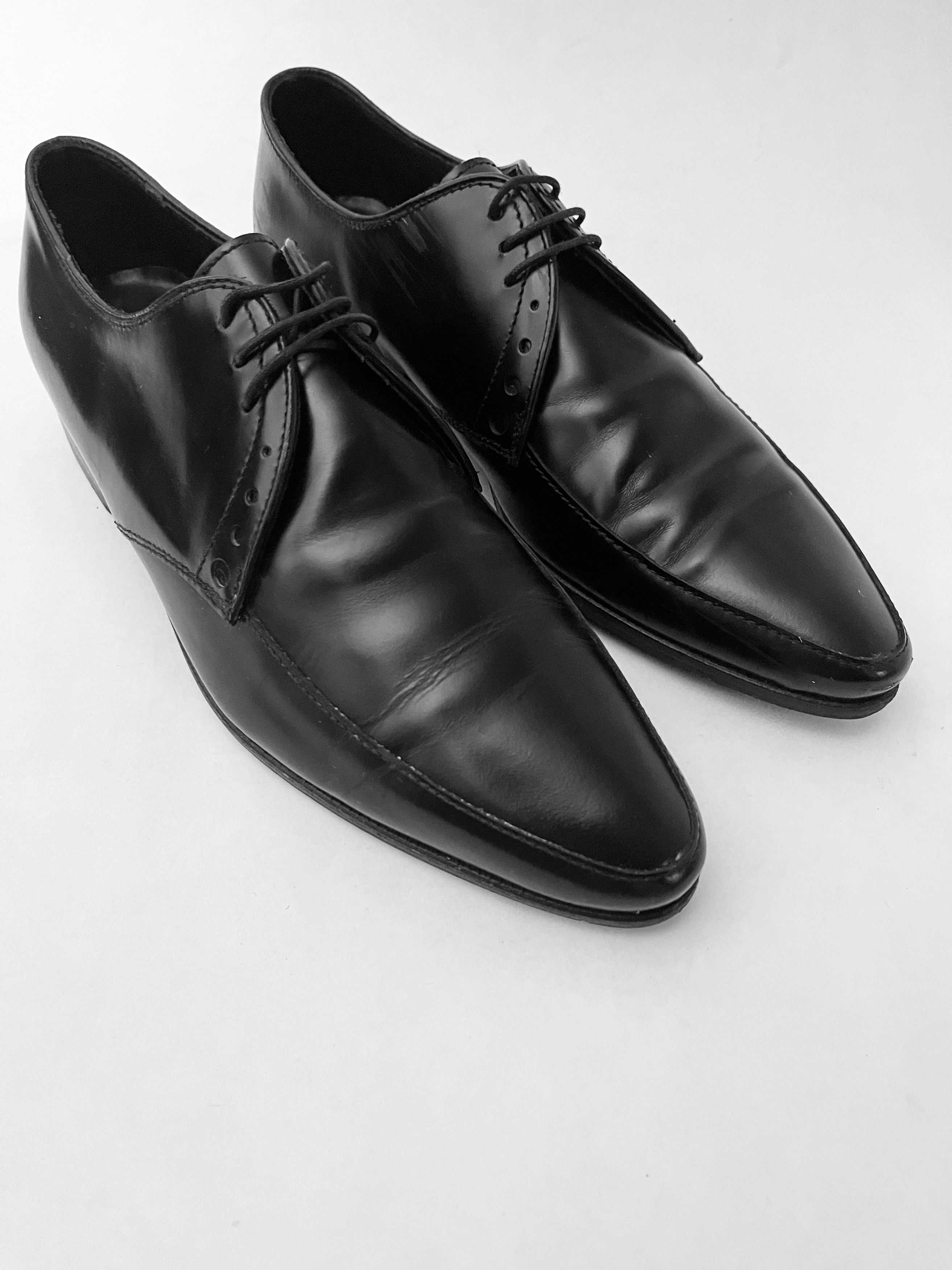 Prada black derby lace-up shoes Size US 8 / EU 41 - 2 Thumbnail