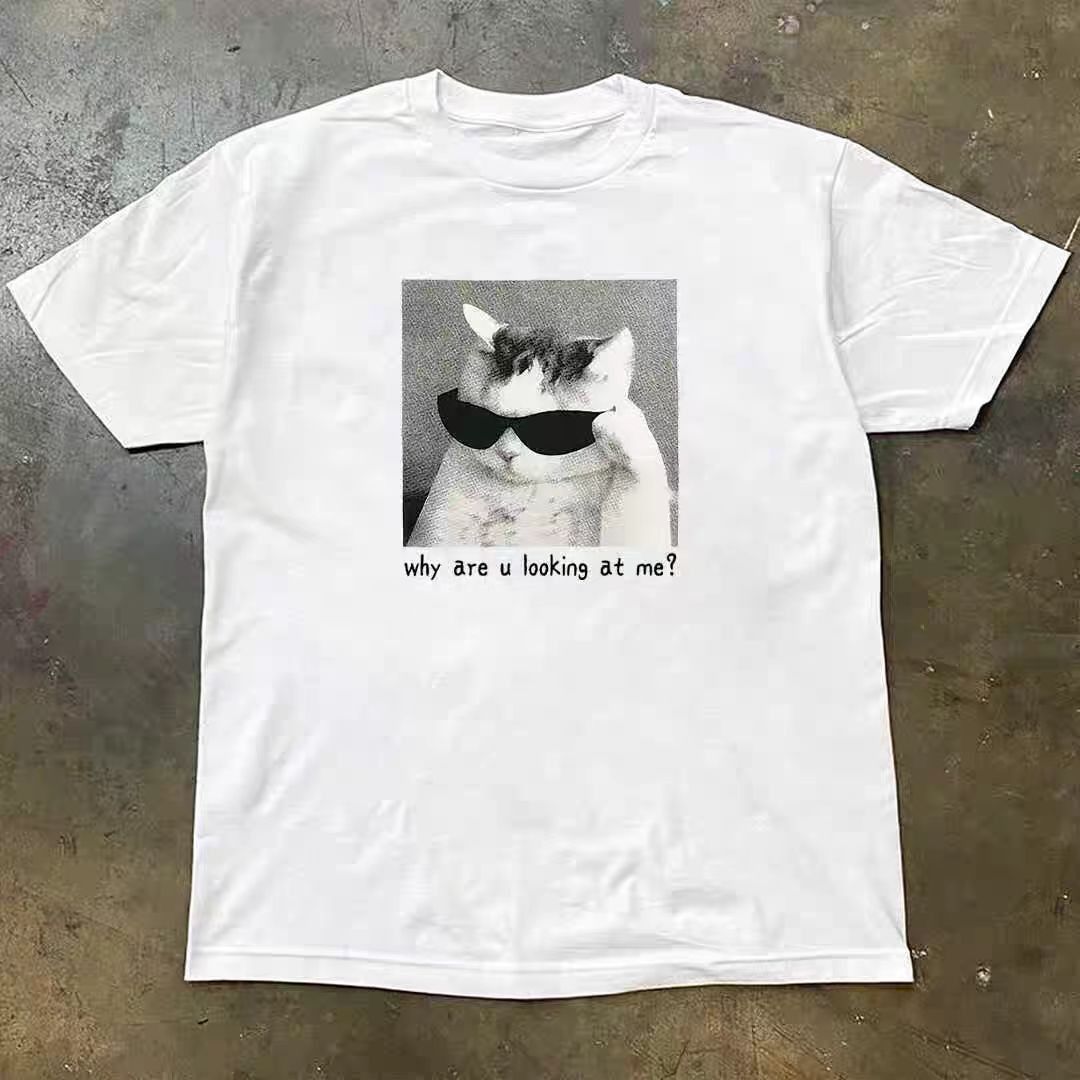 Japanese Brand × Vintage Street fashion cat pattern cotton t-shirt Size US M / EU 48-50 / 2 - 1 Thumbnail