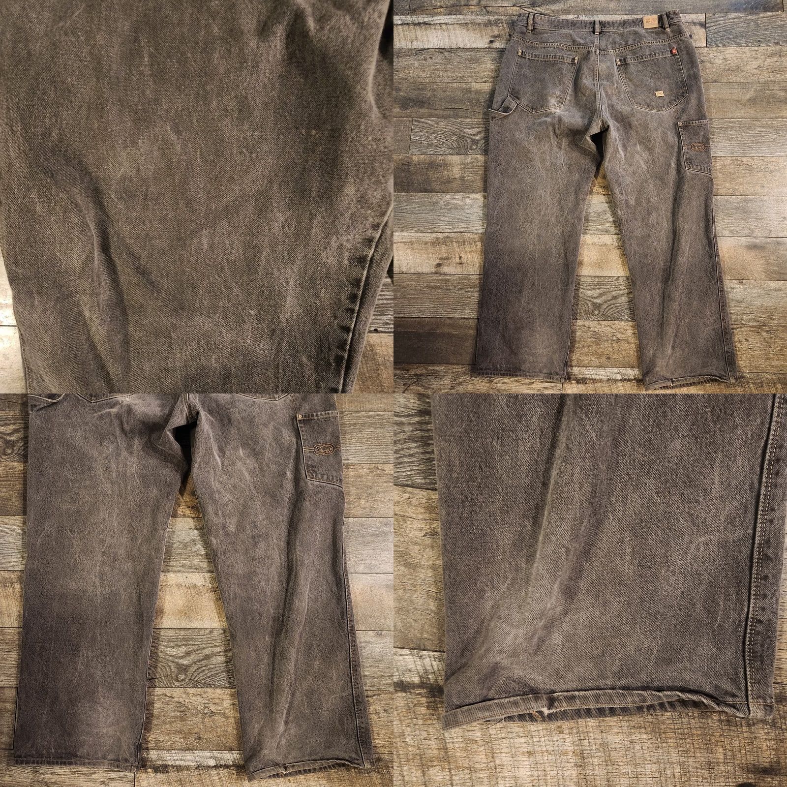 Ecko Unltd. VINTAGE Ecko Unltd Carpenter Jeans Men's 42x33 Black Distressed Baggy Y2K Straight Jeans Mens Size 42 Black Distressed Baggy Cell Size US 42 / EU 58 - 8 Thumbnail