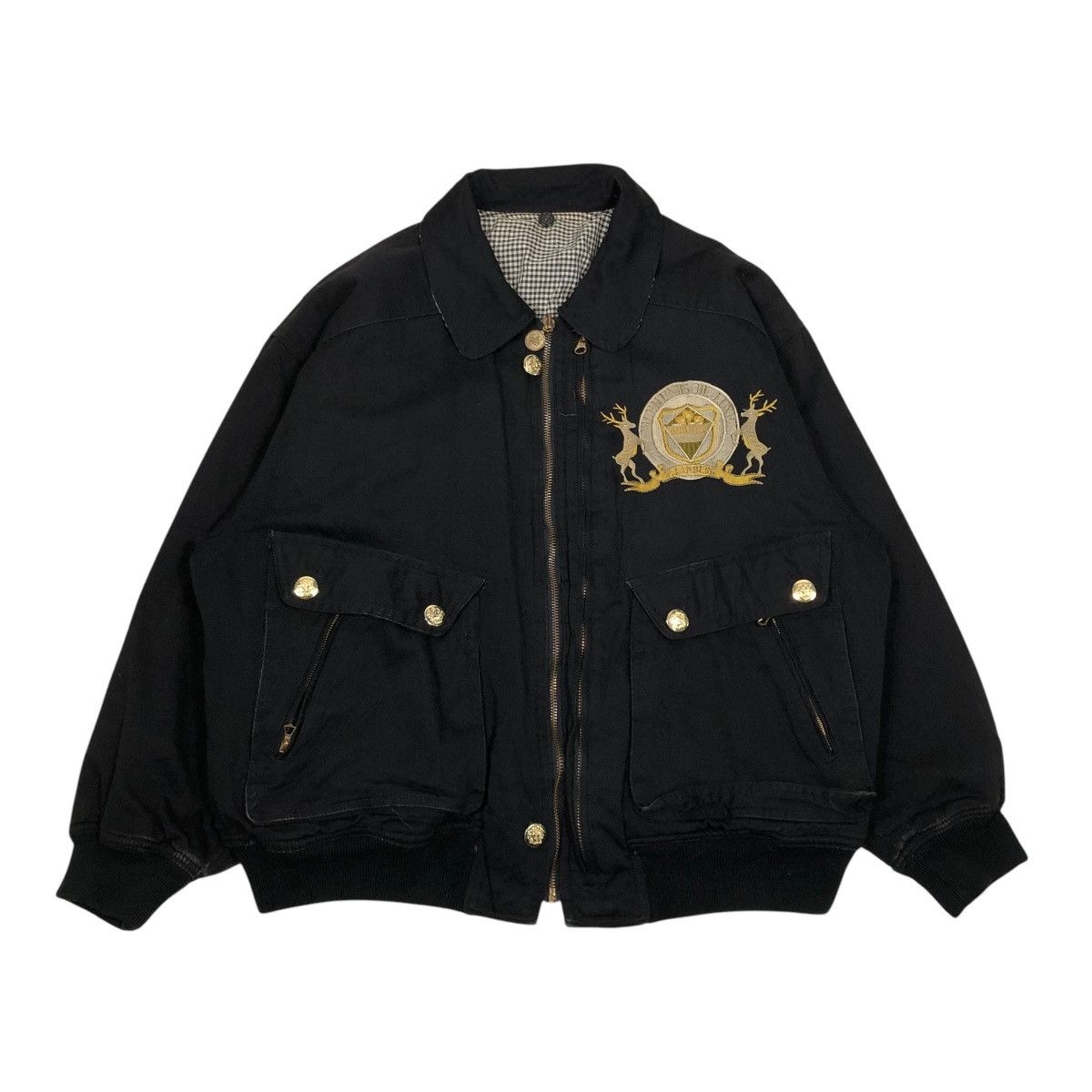 Japanese Brand VINTAGE REVERSIBLE BOMBER JACKET WILLS WOODBINS ISSEY MIYAKE Size US M / EU 48-50 / 2 - 2 Thumbnail