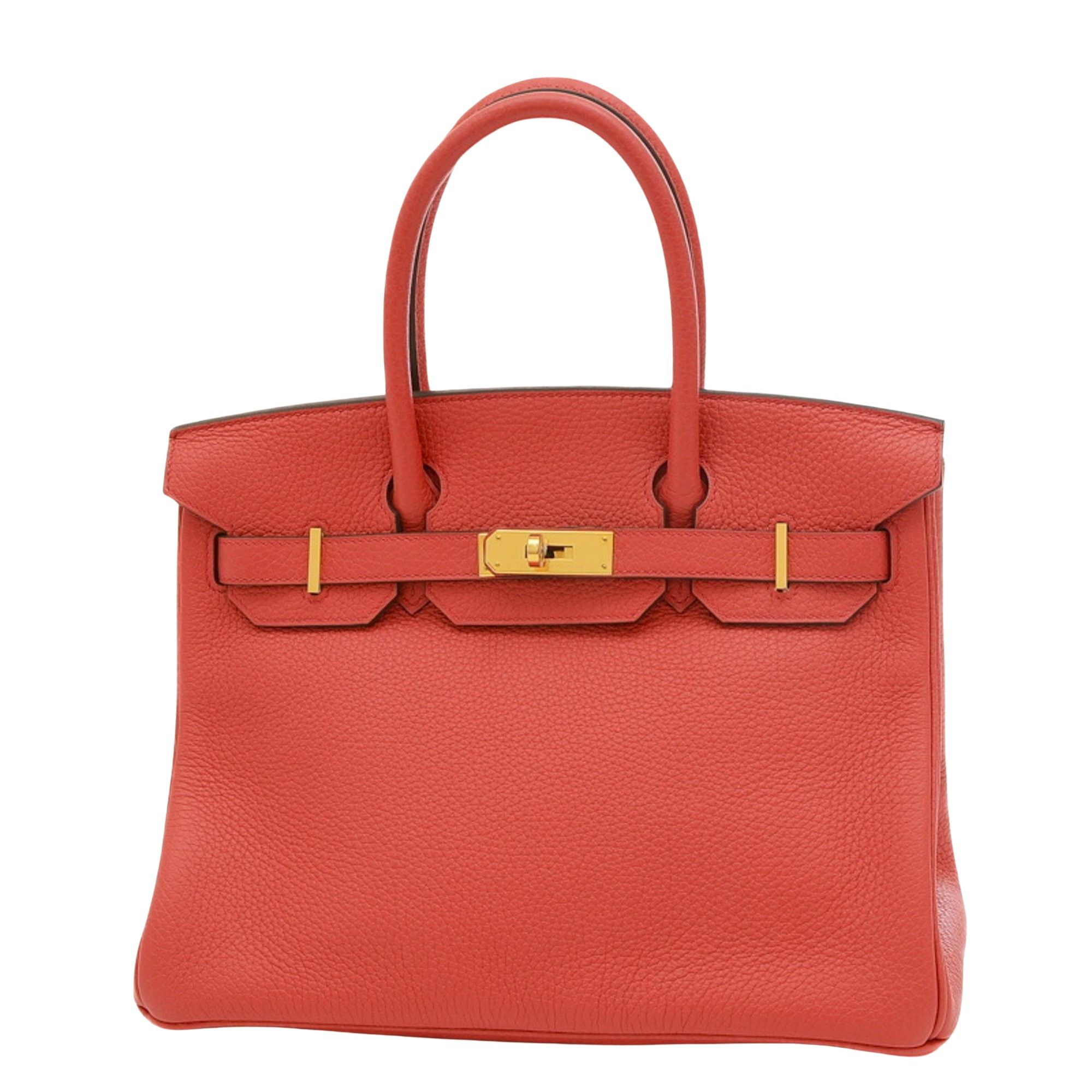 image of Hermes Birkin 30 Handbag in Red, Women's