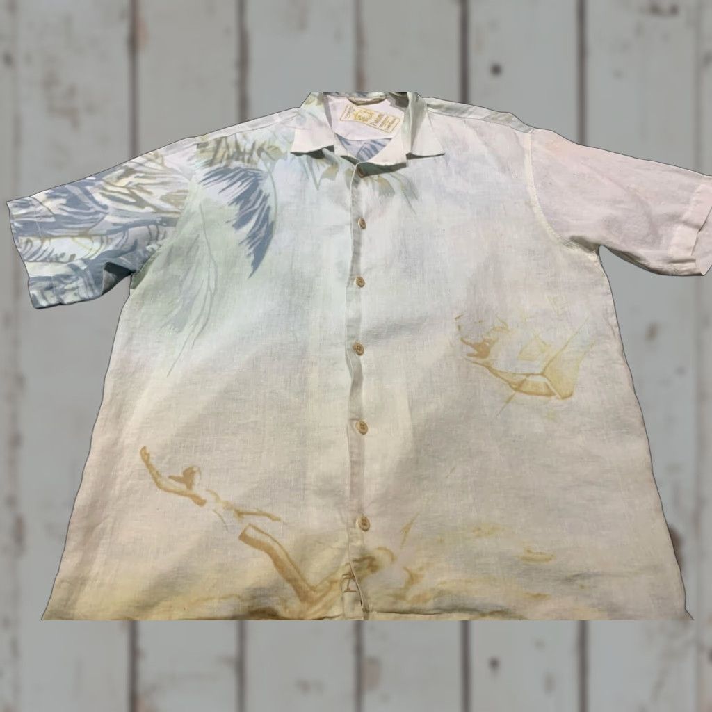 Tommy Bahama VINTAGE Tommy Bahama Men's Linen Shirt M Short Sleeve Aloha Paradise Island Floral Casual Summer Beach Mens Size US M / EU 48-50 / 2 - 1 Thumbnail