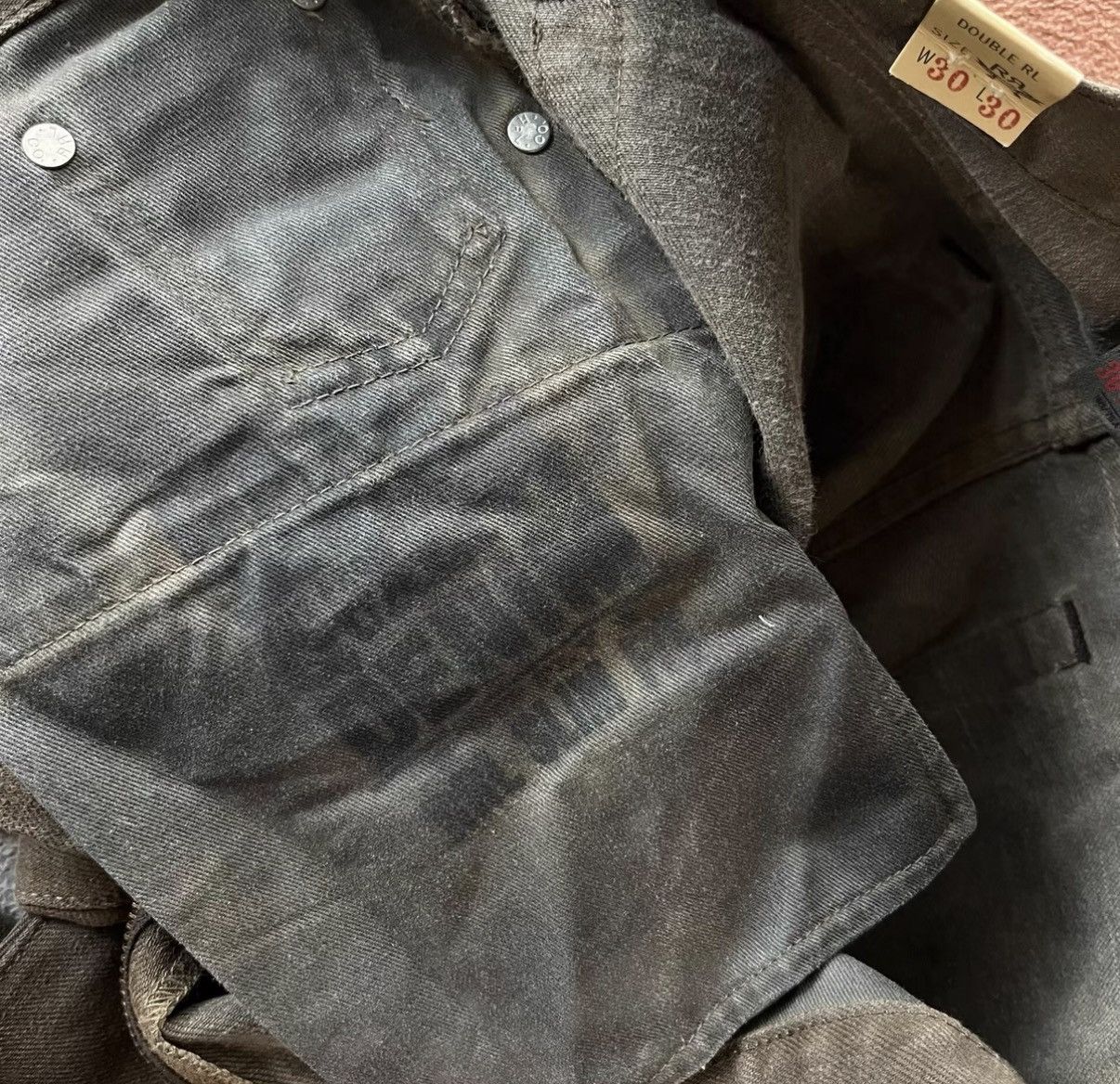 RRL Ralph Lauren RRL Ralph Lauren Double RL Mud Dyed Brown Jeans K22 Size US 32 / EU 48 - 5 Thumbnail