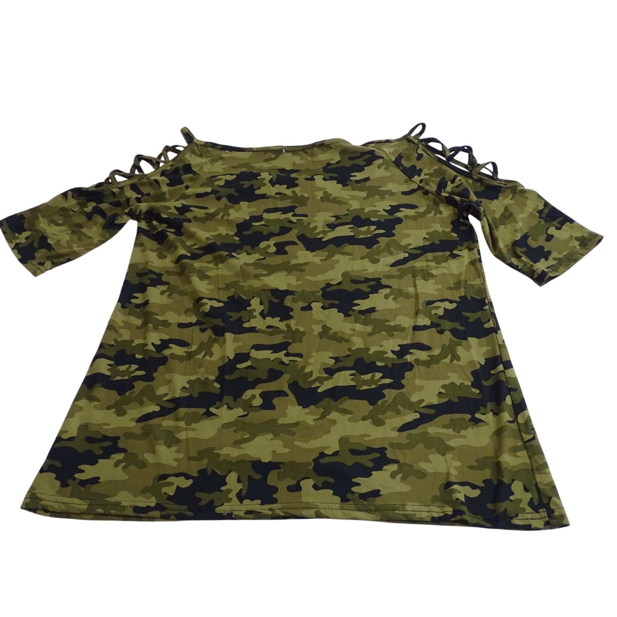 Other Eye Candy Green Camo Strappy Shoulder Top Women Size 2X Size XXL / US 16-18 / IT 52-54 - 3 Thumbnail