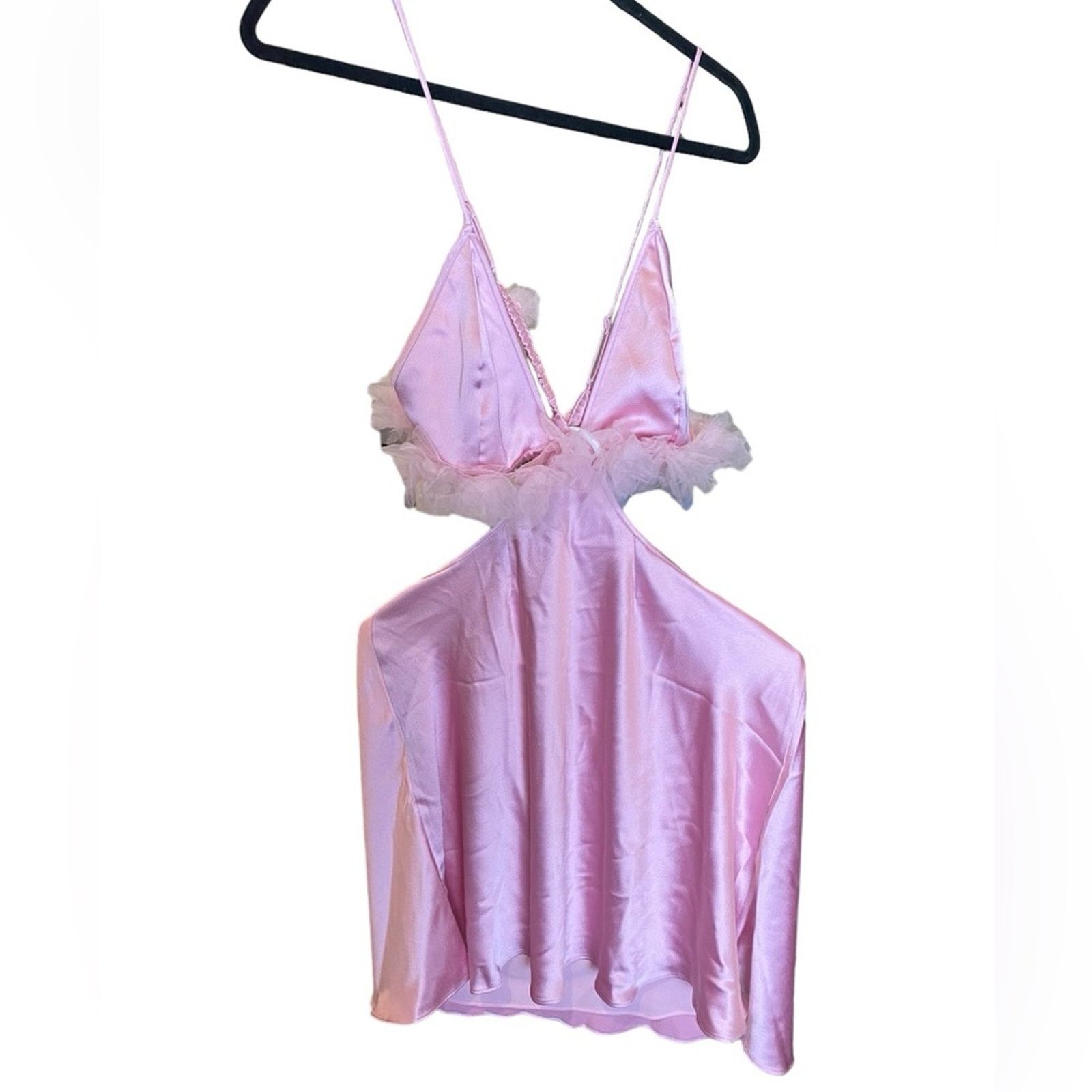 REVOLVE For Love & Lemons Floral Trim Pink Cutout Slip Dress XL Size XL / US 12-14 / IT 48-50 - 6 Thumbnail