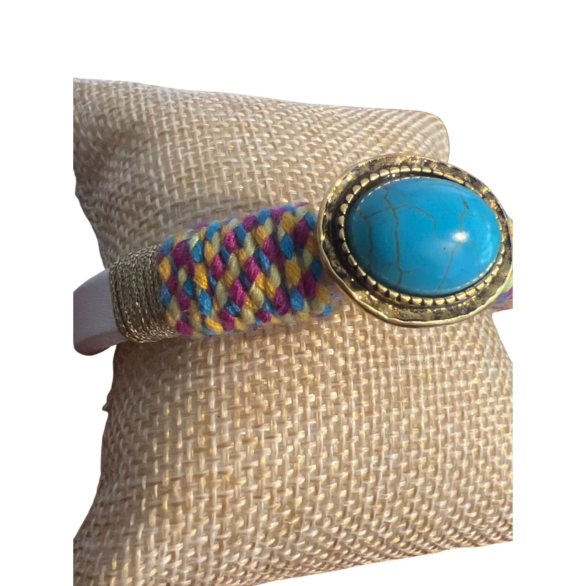 Other Laura Janelle RGLB Faux Turquoise Bracelet White Vegan Leath Size ONE SIZE - 2 Thumbnail
