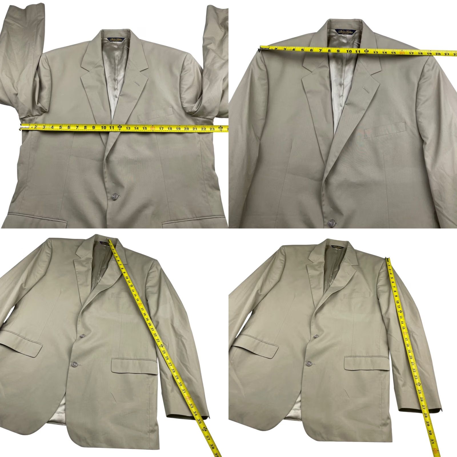 Brooks Brothers Brooks Brothers Men's Blazer Jacket Khaki/Tan Cotton/Polyester 2-Button Front 46-XL Size 46R - 8 Thumbnail