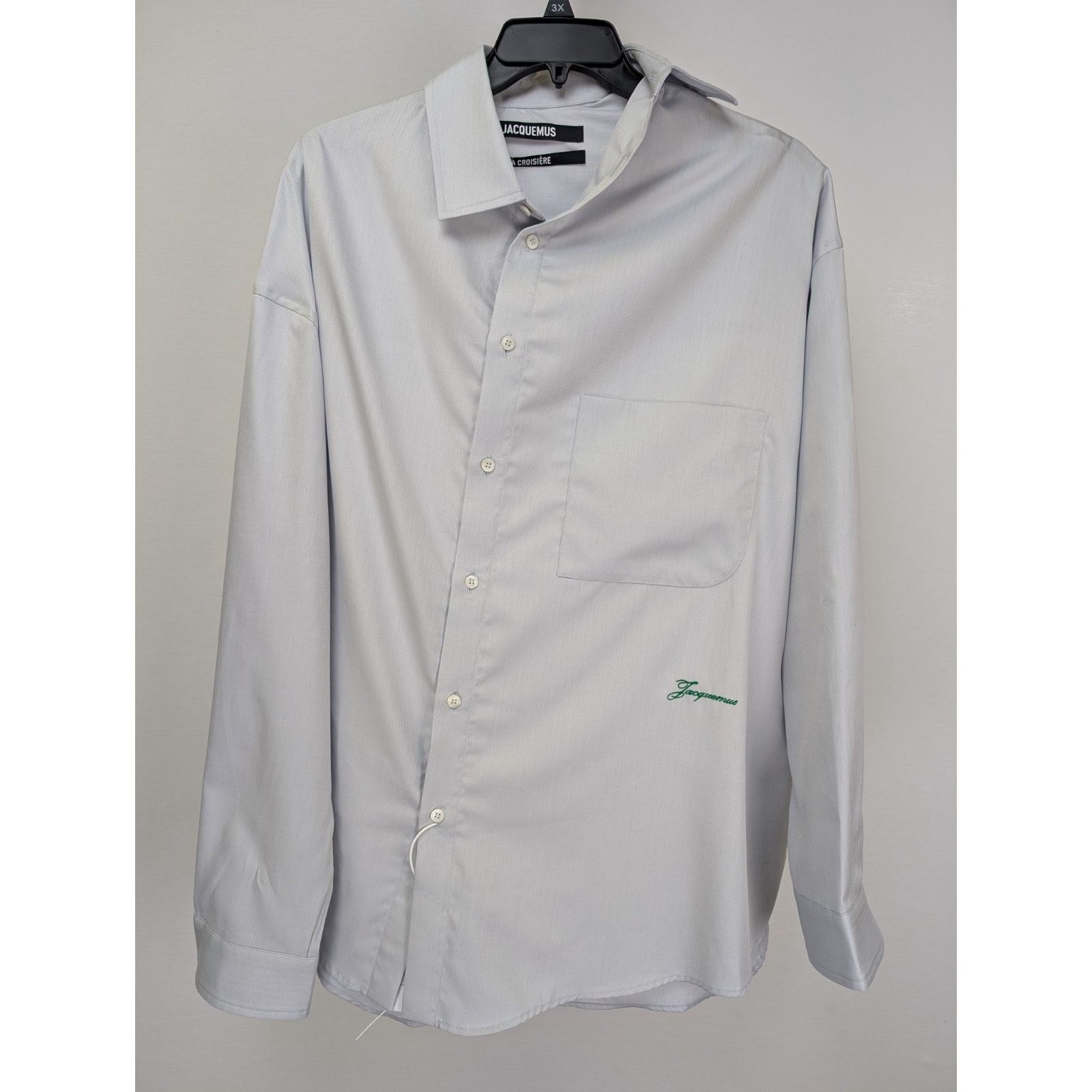 Jacquemus o1rshd1 LA Chemise Cuadro Button up Shirt in Light Grey Size US M / EU 48-50 / 2 - 2 Thumbnail