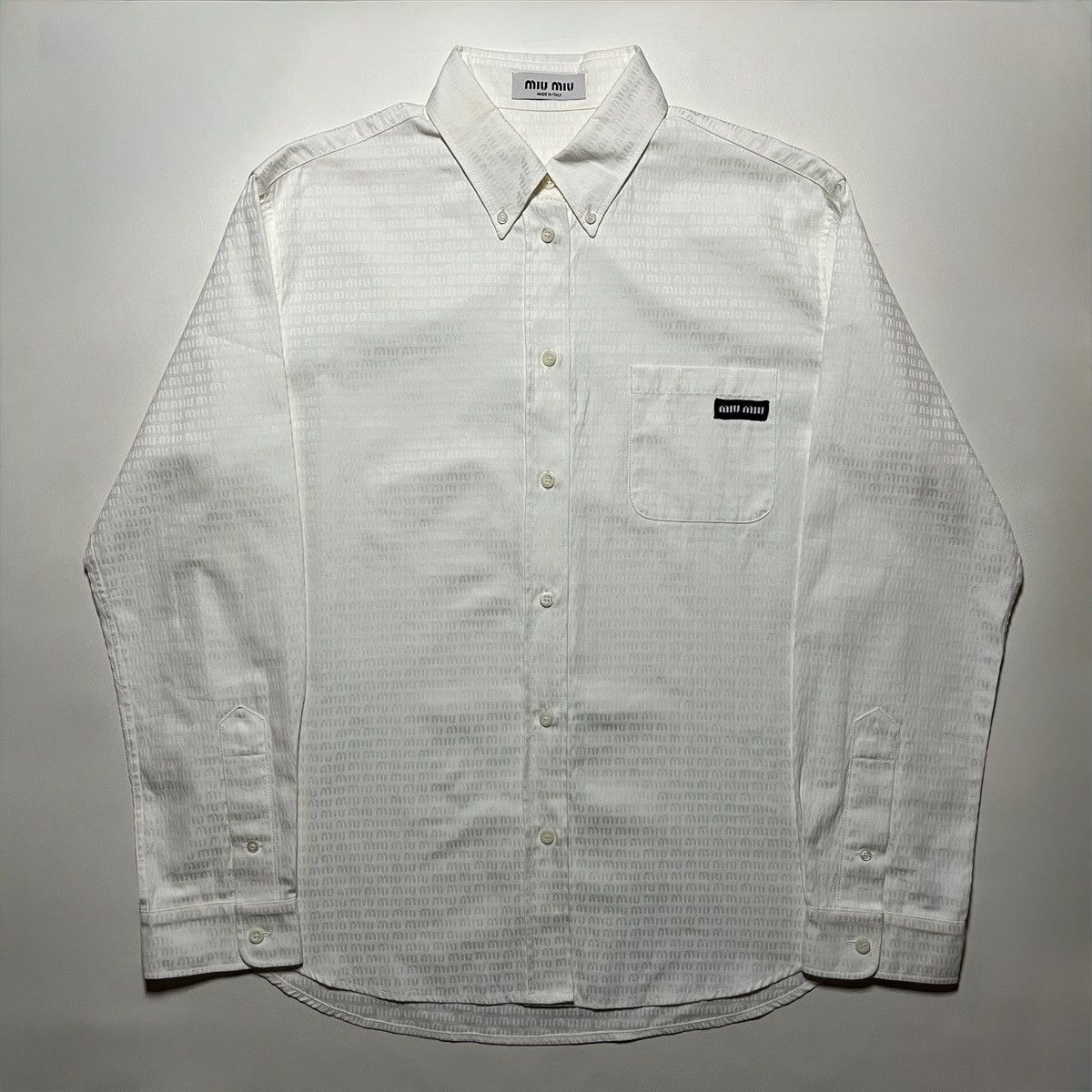 Miu Miu Miu Miu Monogram Button-down Shirt Size US M / EU 48-50 / 2 - 1 Thumbnail