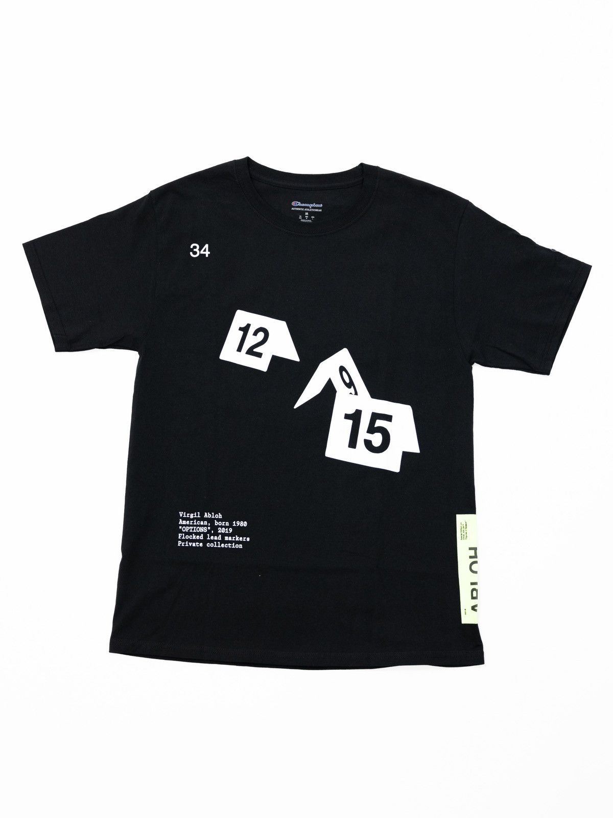 image of Champion x Virgil Abloh Ica Options Tee in Black, Men's (Size Medium)